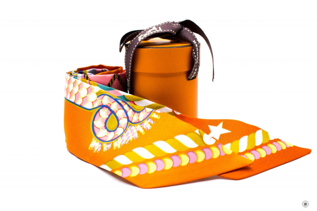 HERMES Hermes H063983 Epaulettes DE Gala Twilly CS8ORANGE8VERT/JAUNE / | Italystation.com - Shop Now at italystation.com