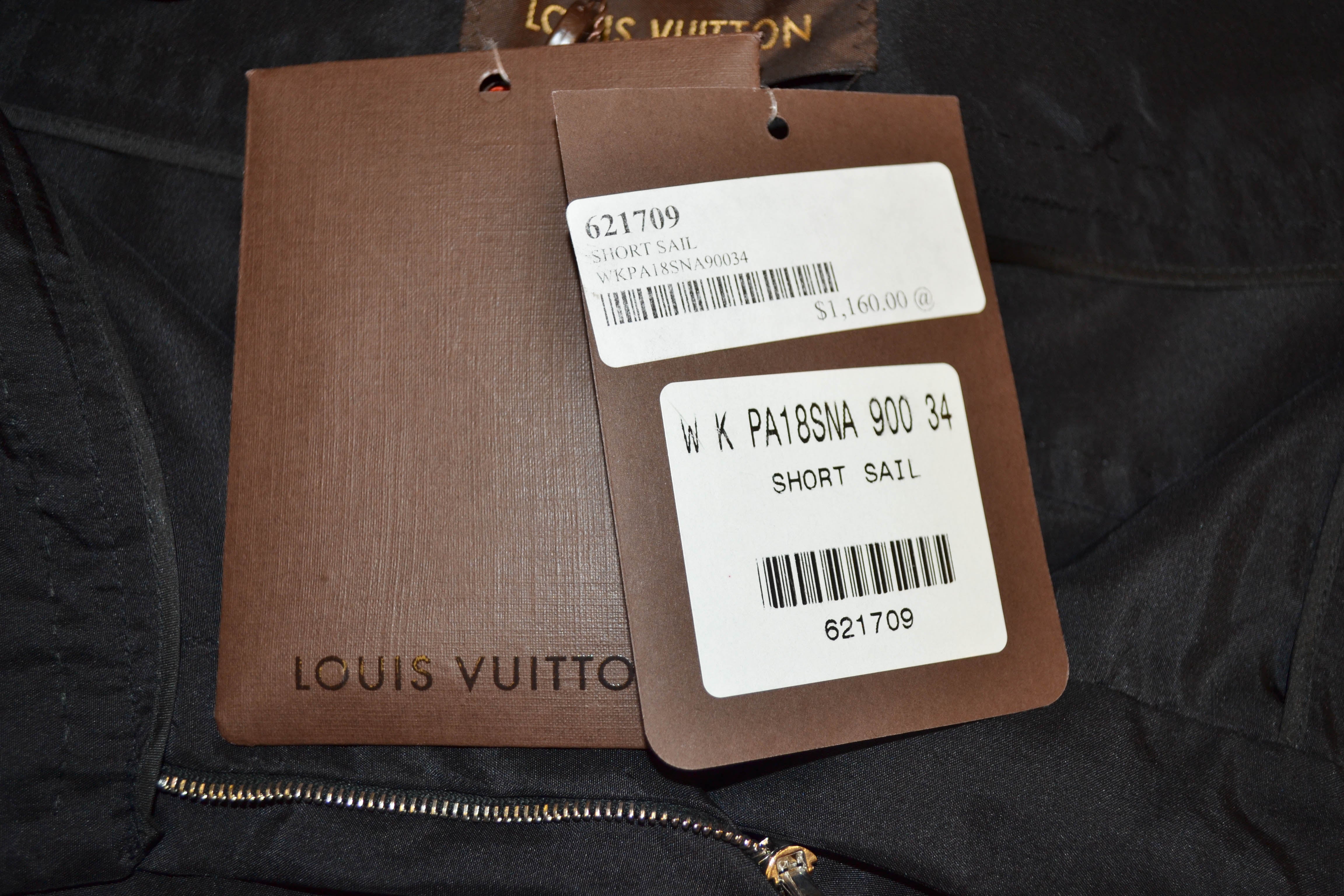 Authentic Louis Vuitton Black 100% Silk Capri Pants Size 34