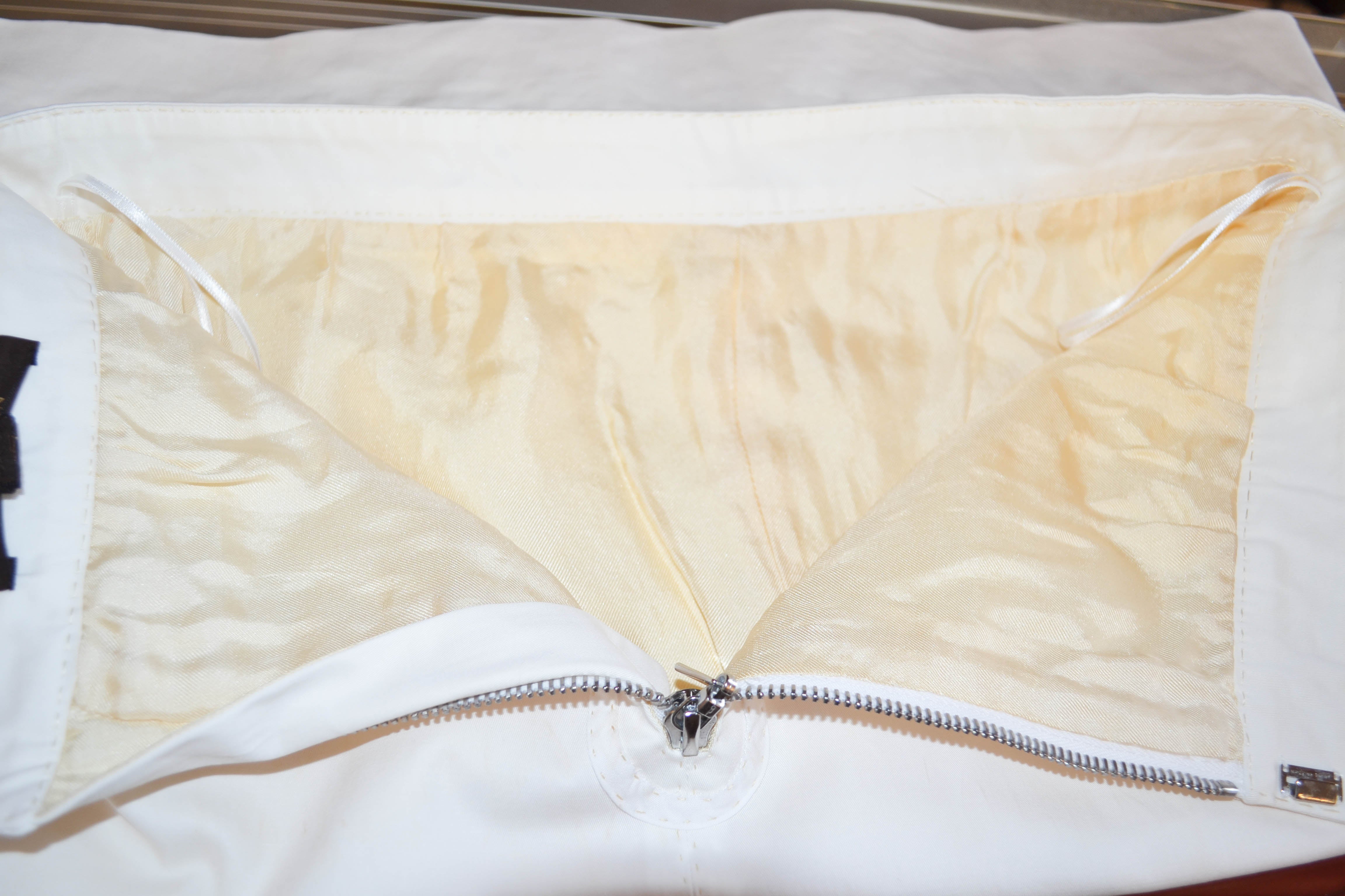 LOUIS VUITTON Monogram Fil Coupé Maxi Skirt Optical White. Size 36