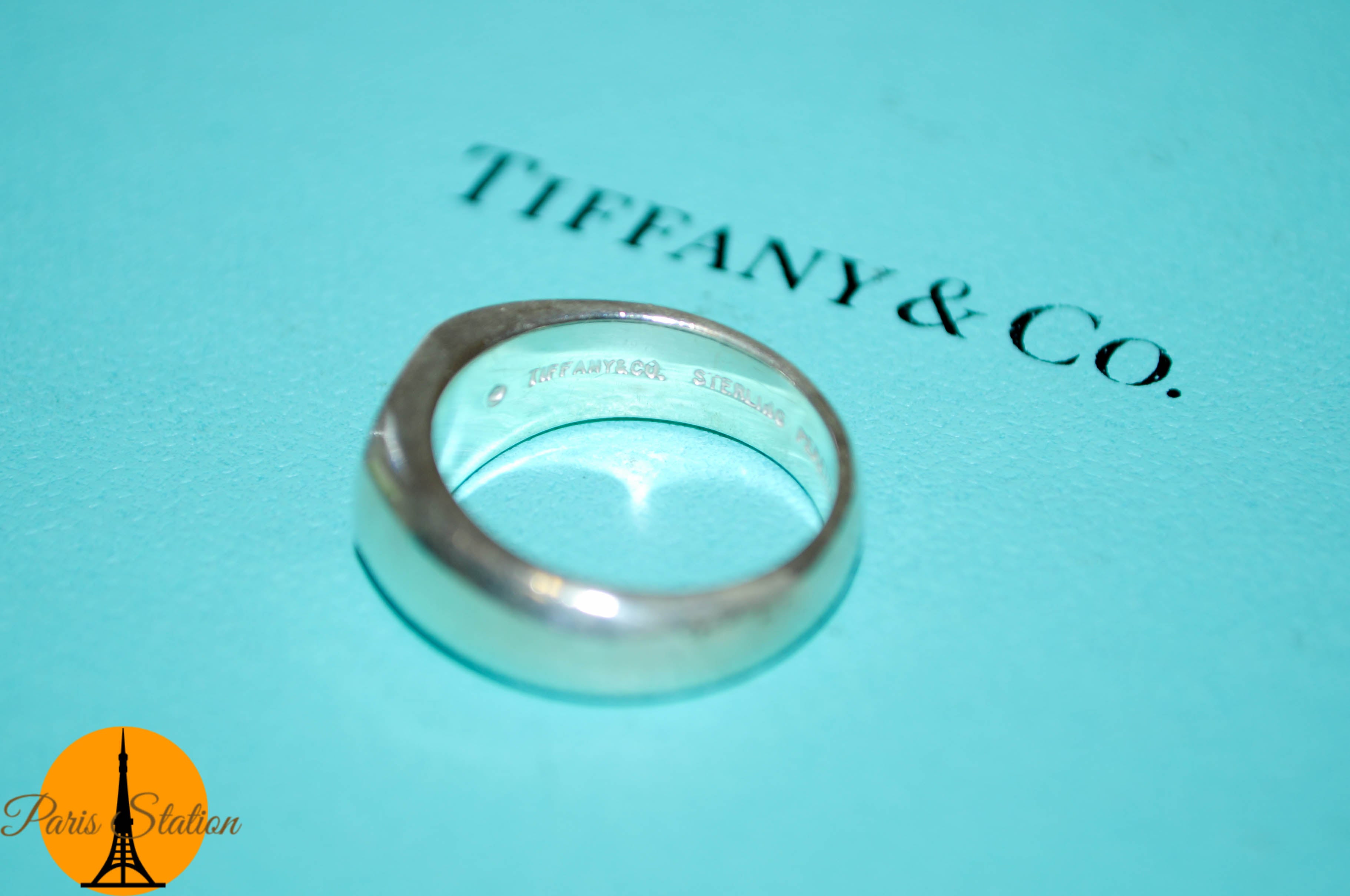 Authentic Tiffany & Co. Solid Heart Sterling Silver Ring 4.5