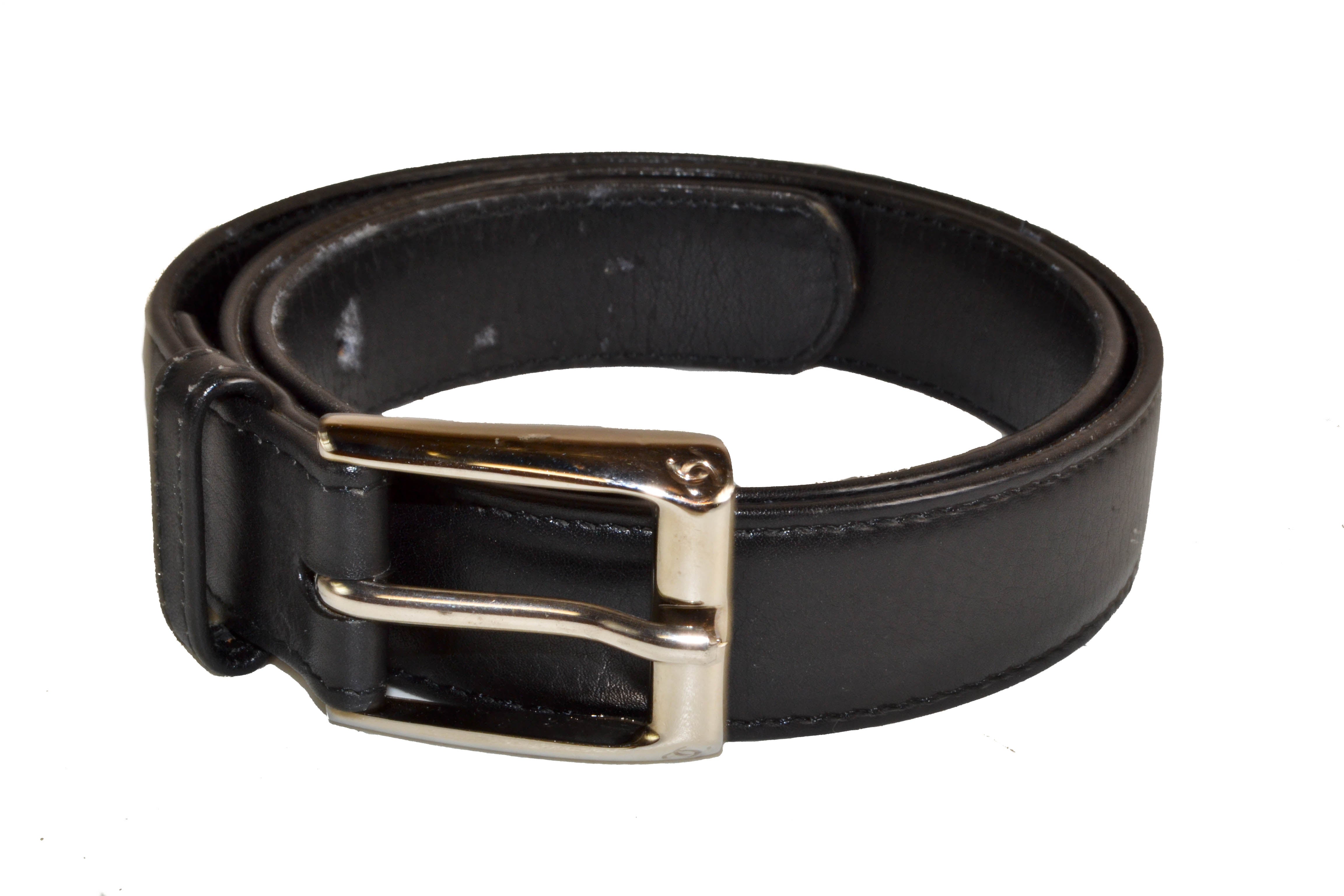 Authentic Chanel Black Leather Small Belt