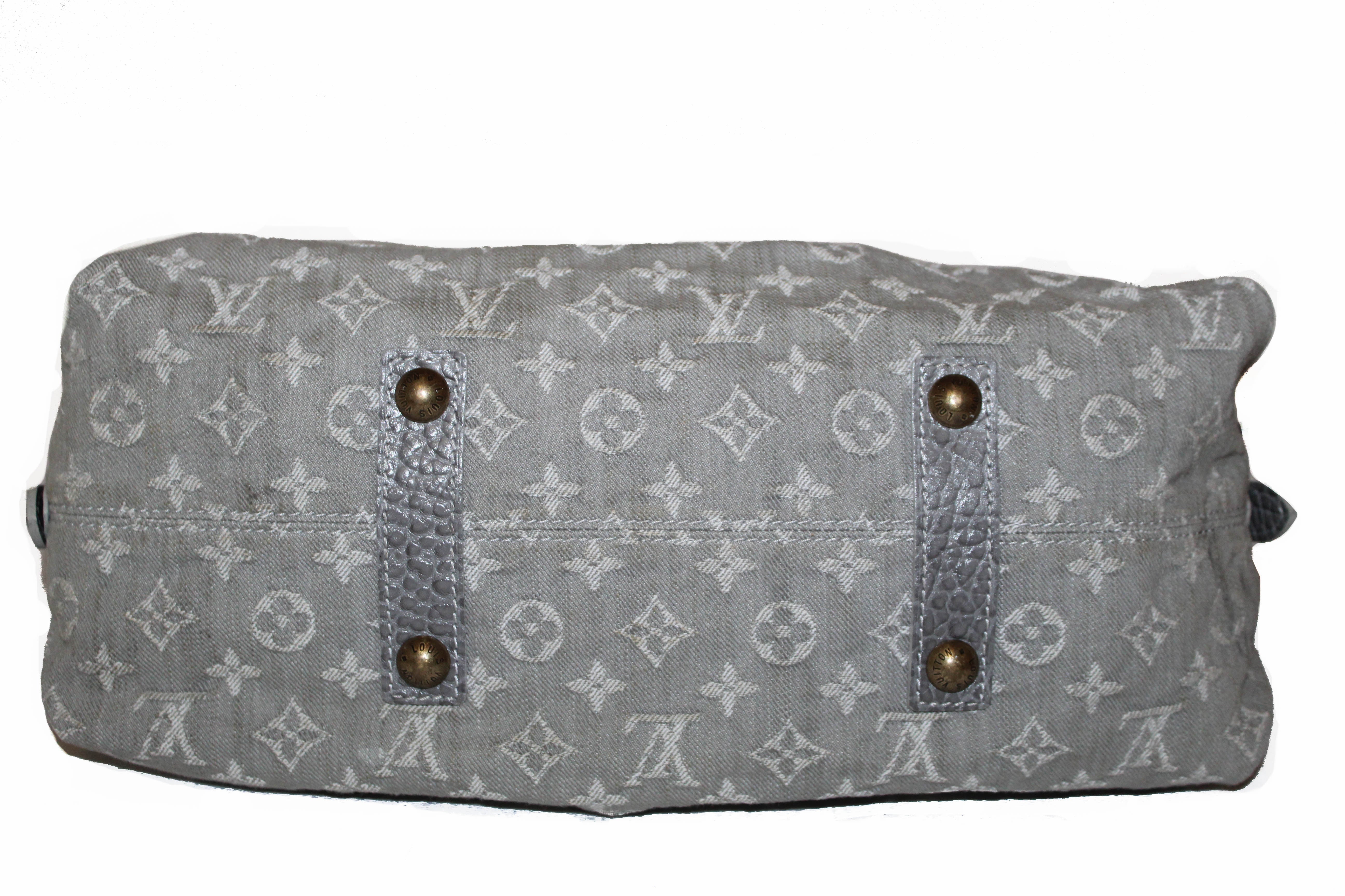 Authentic Louis Vuitton Denim Grey Cabby PM Handbag/Shoulder Bag