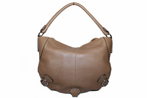 Authentic Salvatore Ferragamo Brown Calfskin Leather Hobo Bag