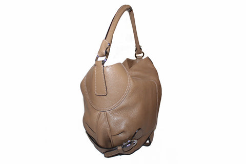 Authentic Salvatore Ferragamo Brown Calfskin Leather Hobo Bag