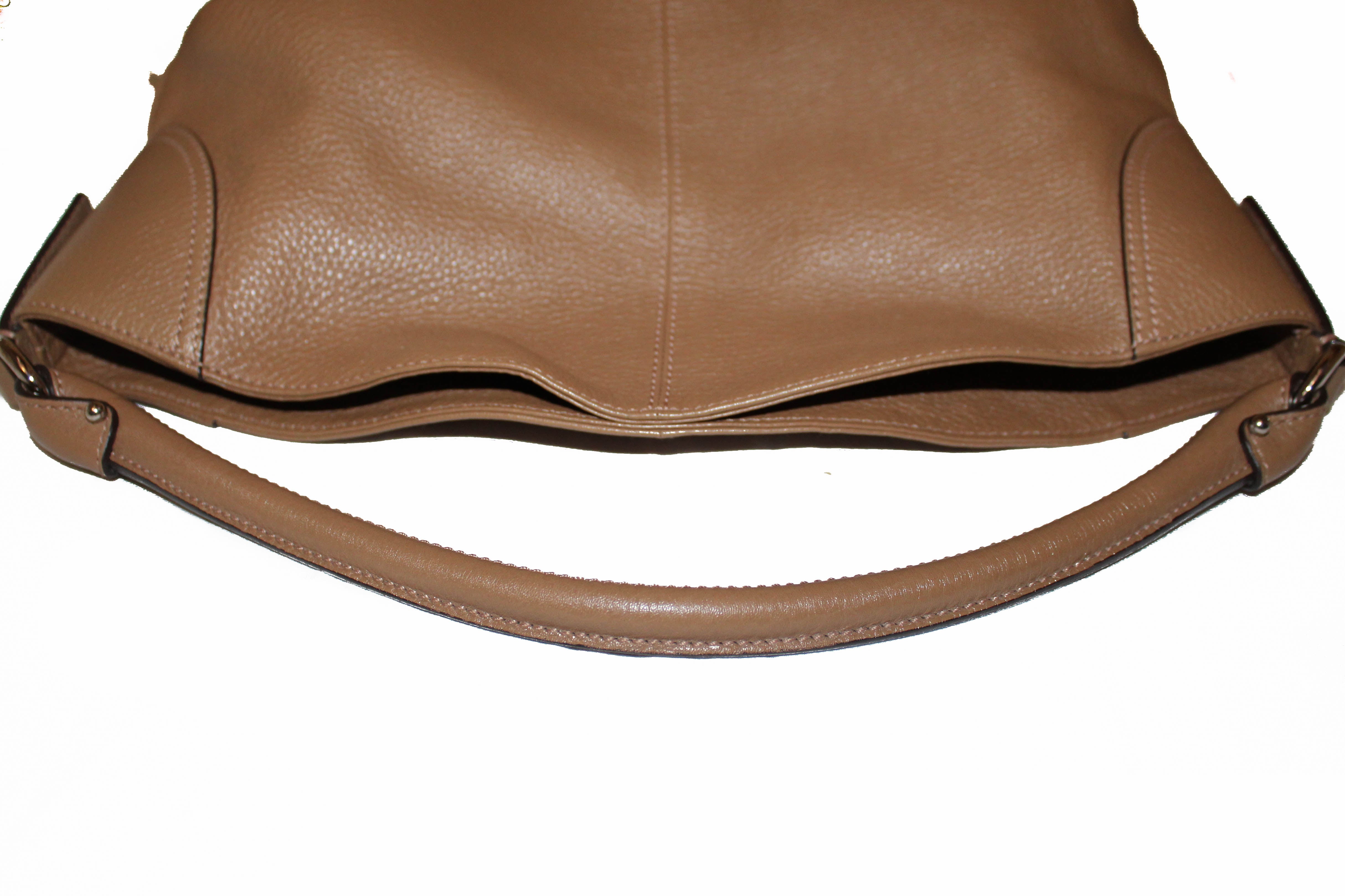 Authentic Salvatore Ferragamo Brown Calfskin Leather Hobo Bag