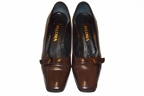 Authentic Paloma Brown Leather Shoes Size 7B