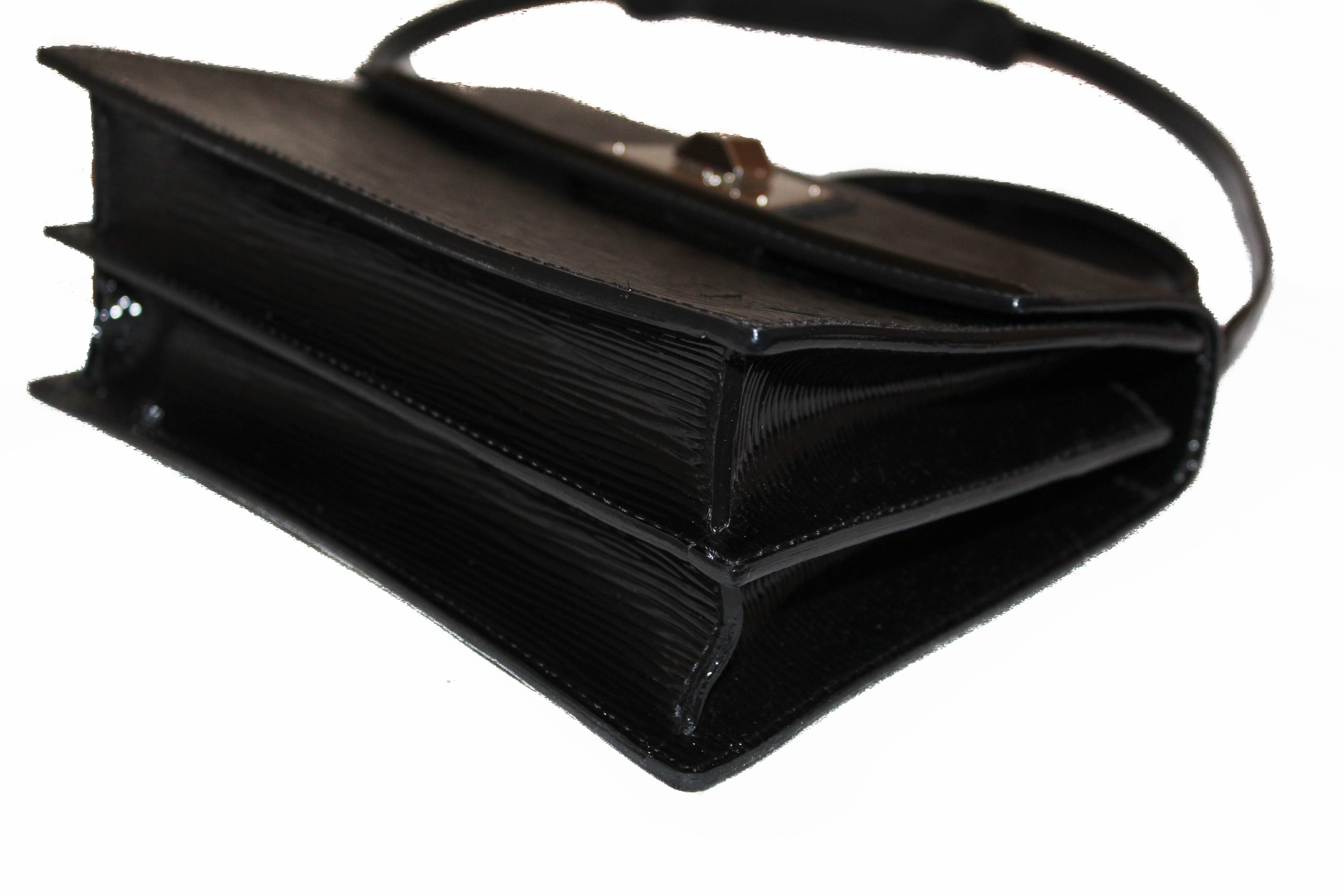 Authentic Louis Vuitton Black Electric Epi Leather Sevigne PM Bag