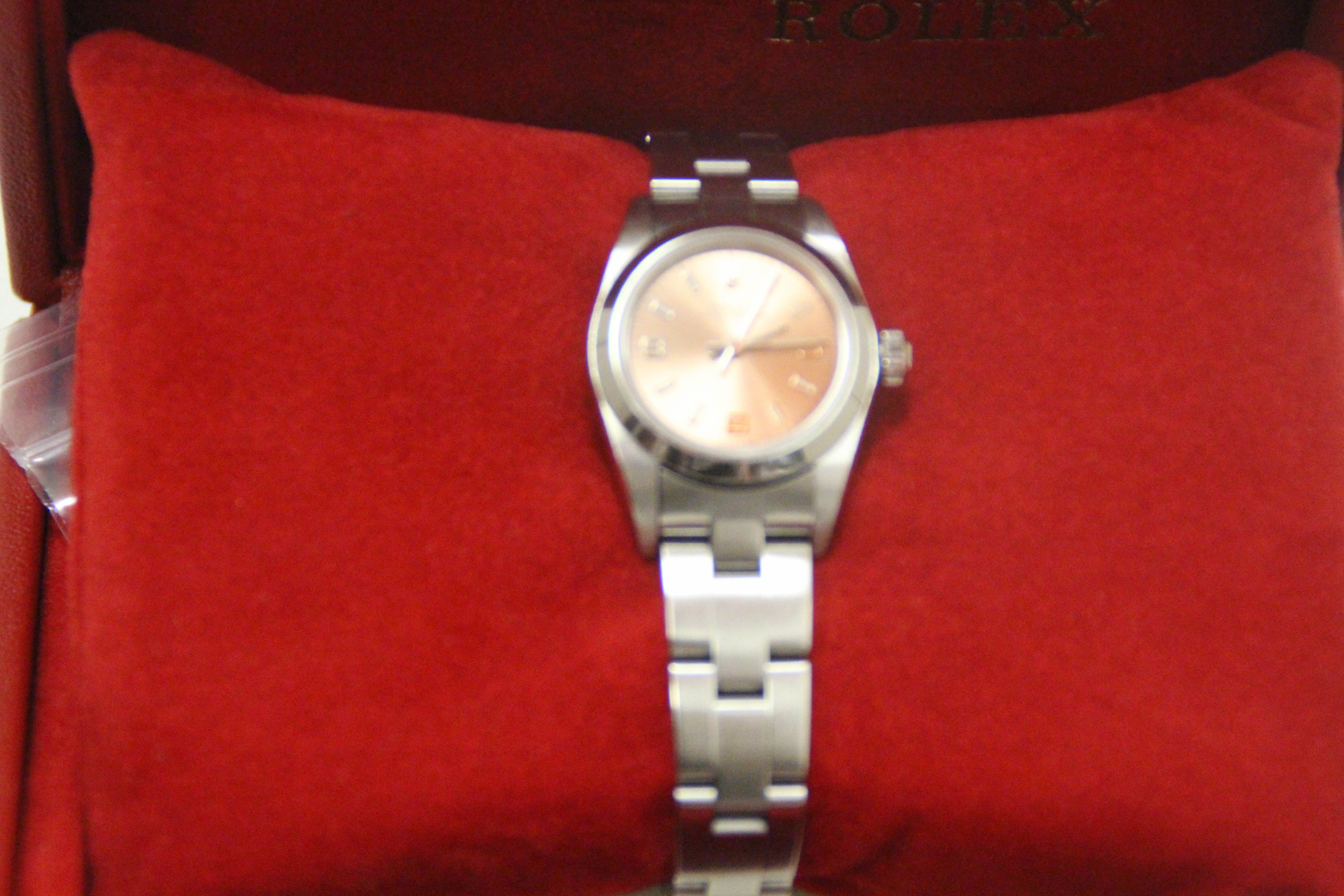 Authentic Rolex Ladies Pink Small Oyster Perpetual Watch