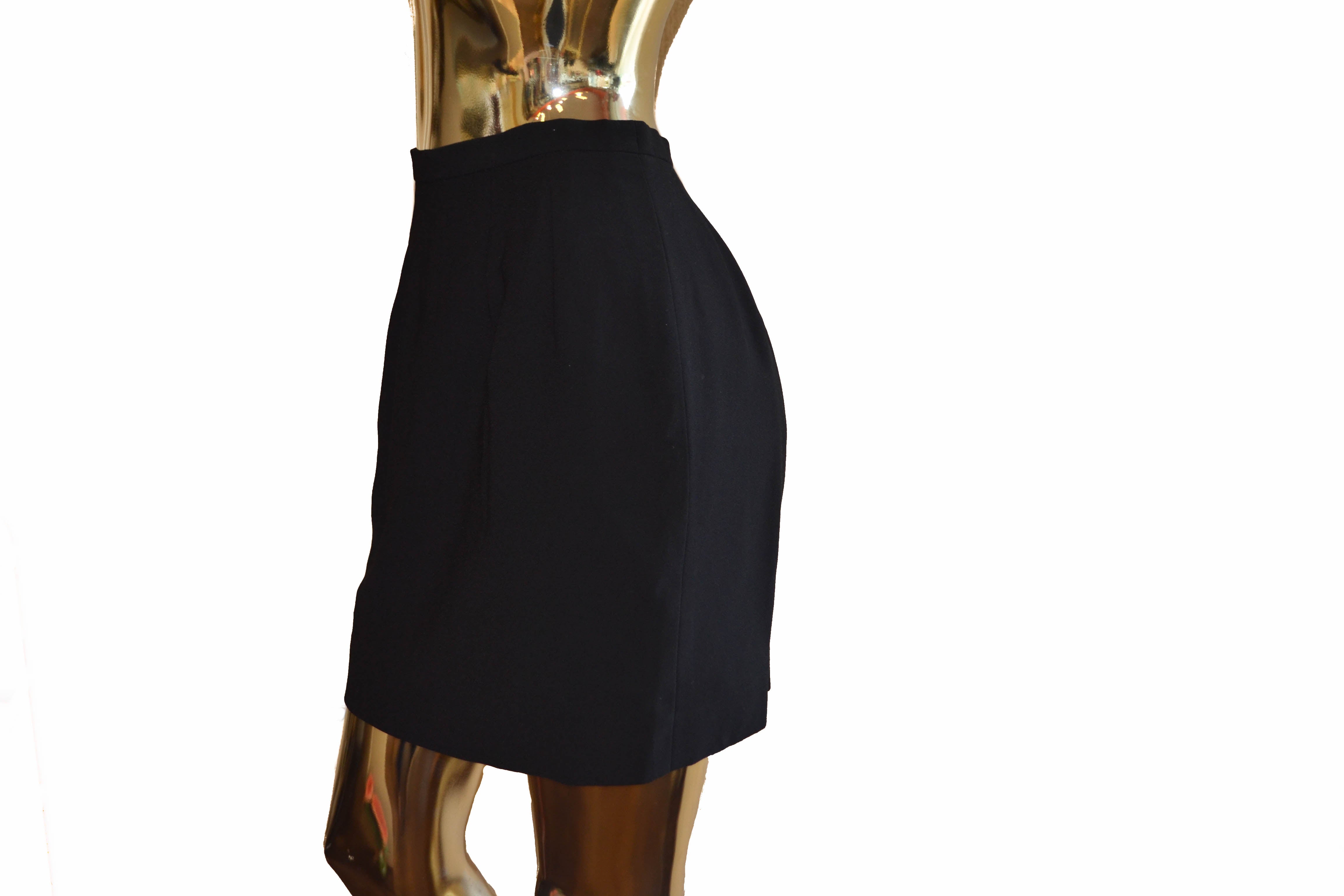 Authentic Celine Black Mini Skirt Size 40