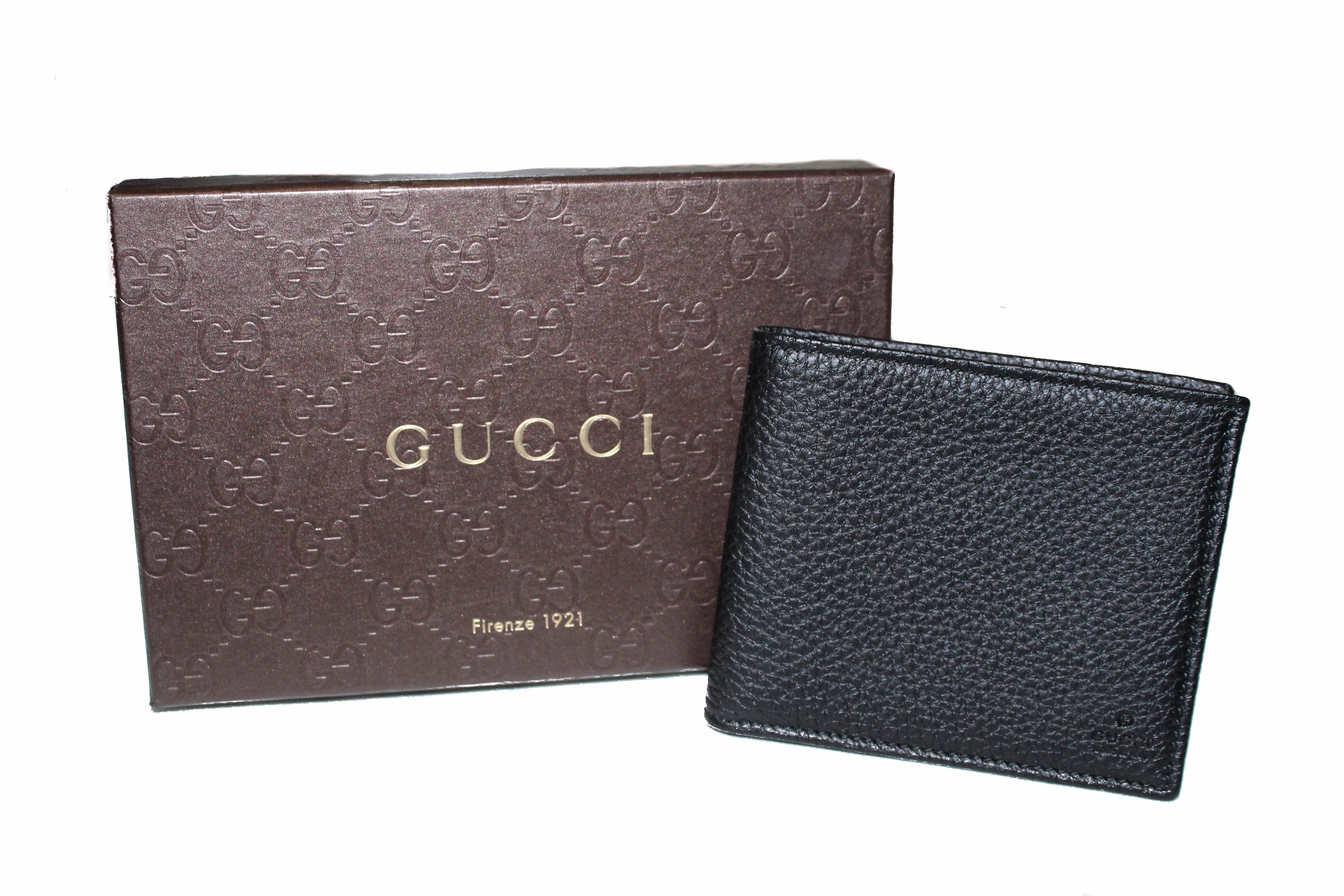 Authentic New Gucci Black Soho Leather Bifold Men's Wallet