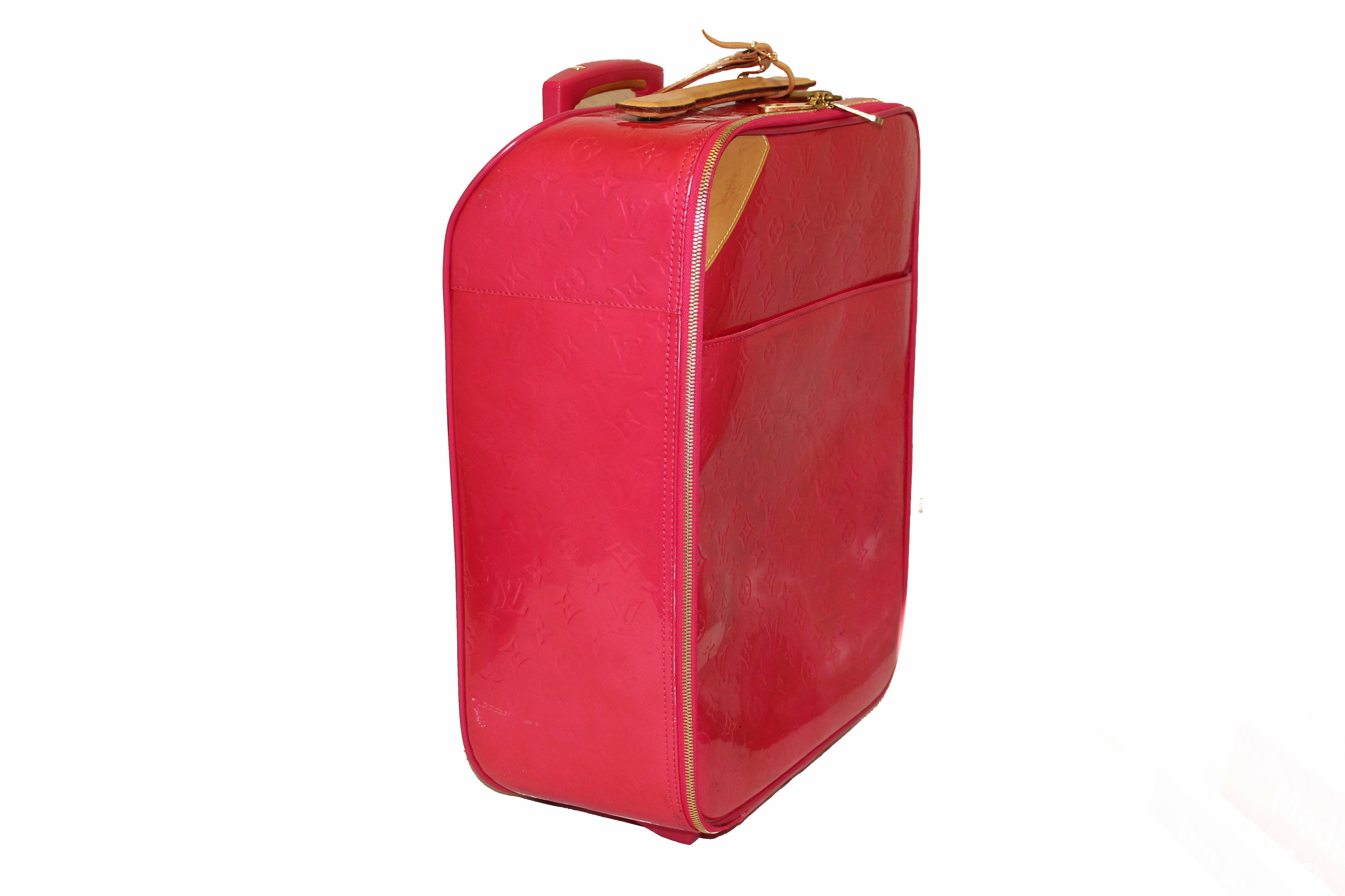 Louis Vuitton Authentic Monogram VERNIS PEGASE 45 Pomme D'amour Red  Suitcase EUC