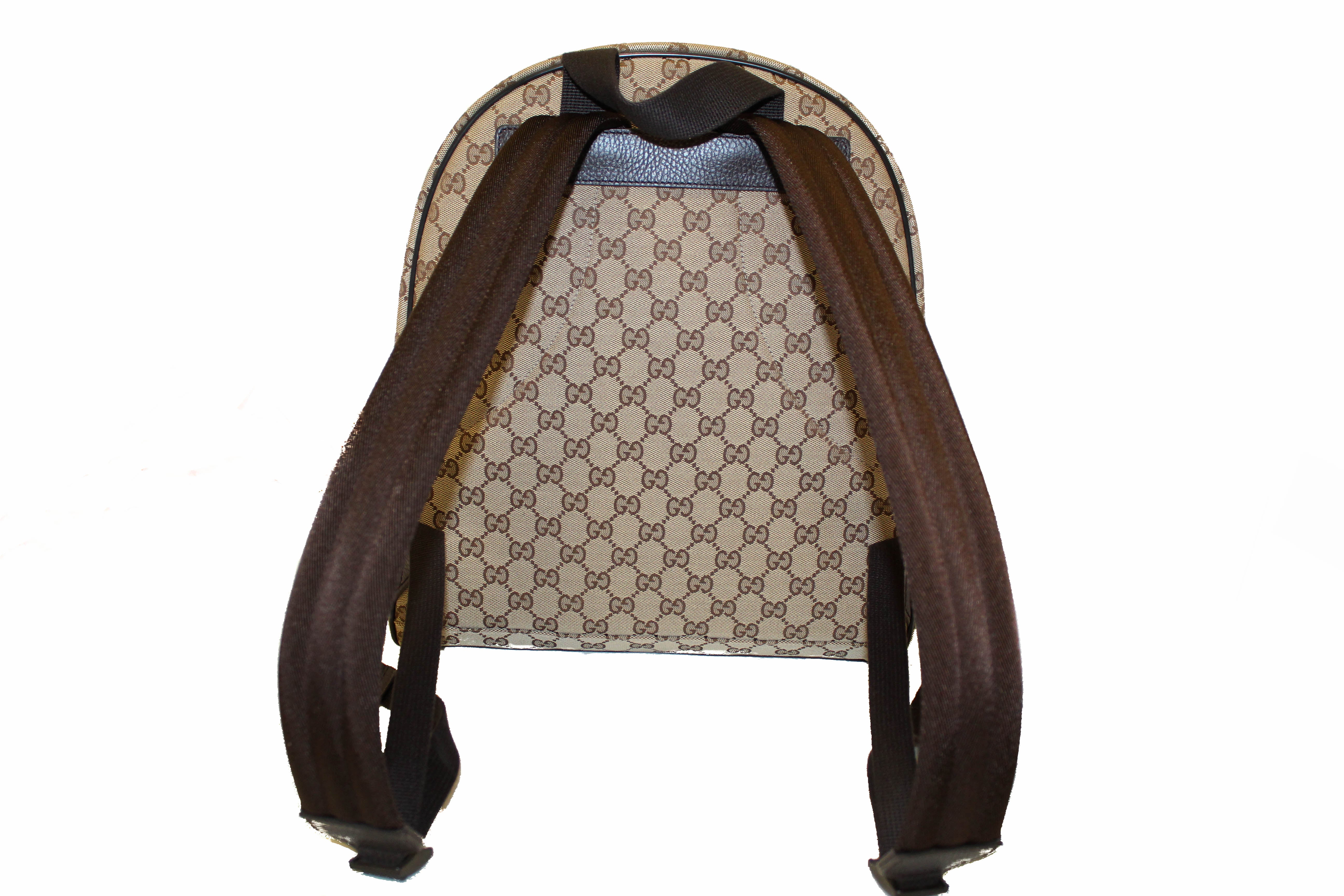 Authentic New Gucci Brown GG Fabric Backpack