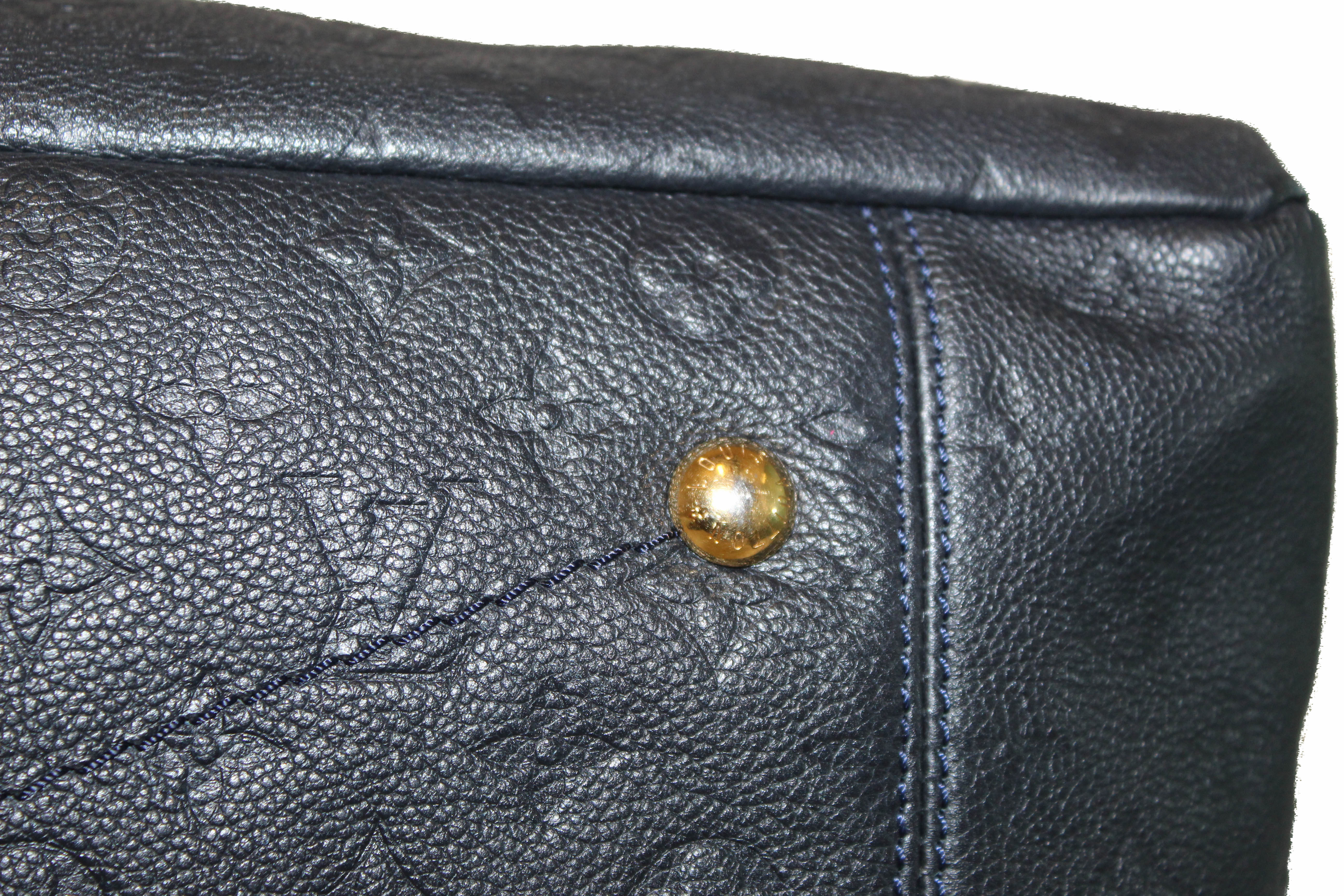 Authentic Louis Vuitton Blue Empreinte Leather Artsy MM Hobo Bag