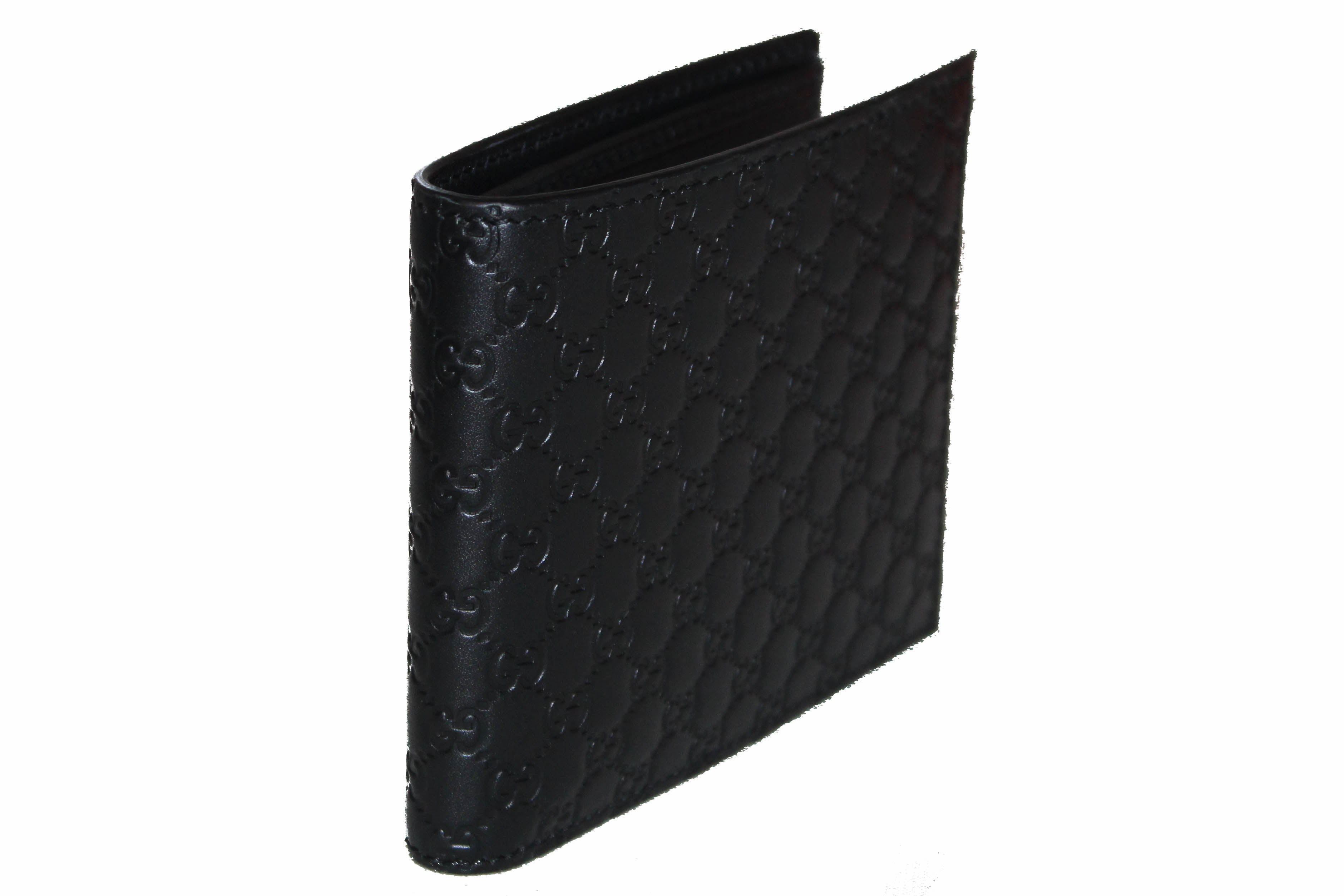Authentic New Gucci Black Microguccissima Leather Bi-fold Men's Wallet 260987