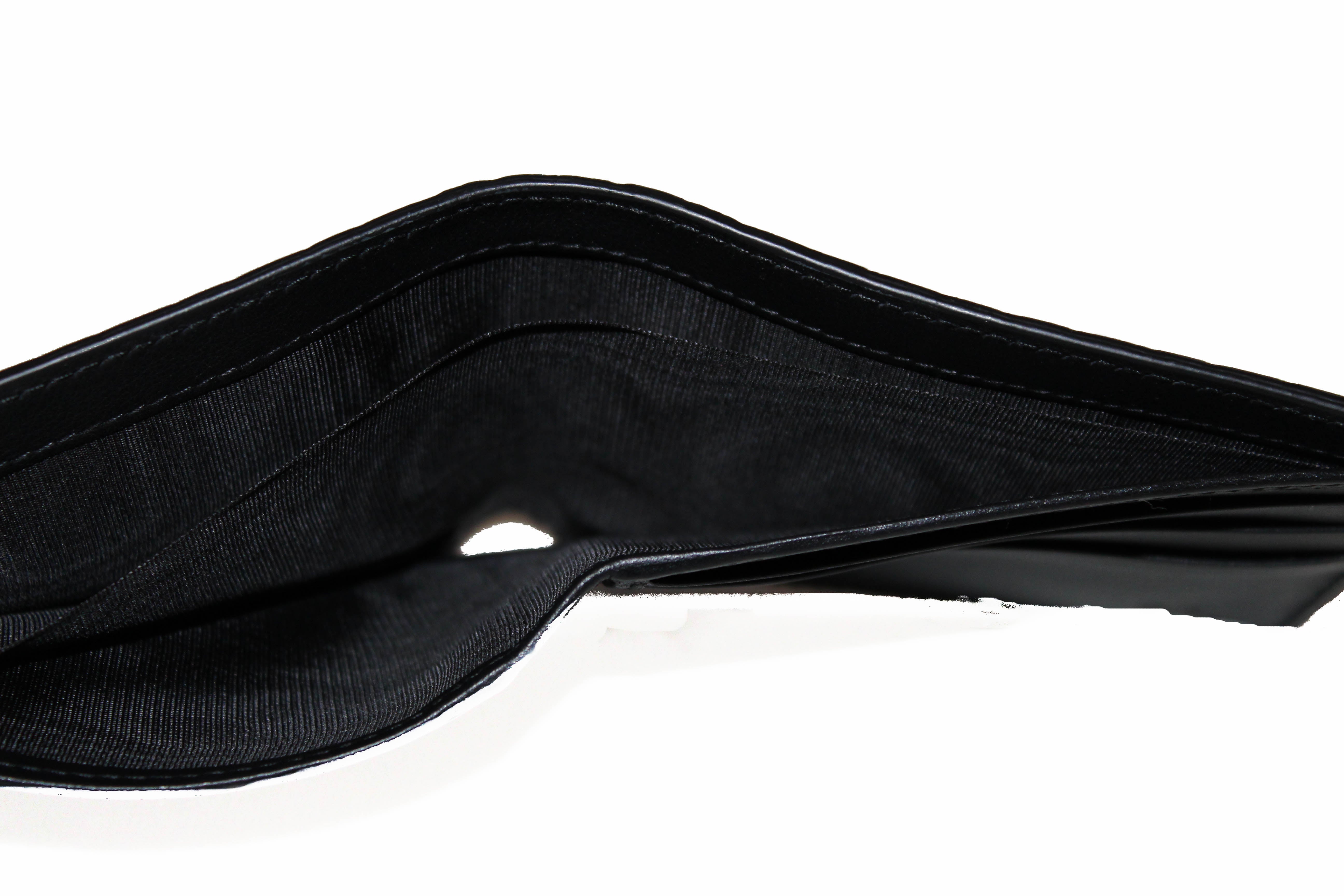 Authentic New Gucci Black Microguccissima Leather Bi-fold Men's Wallet 260987