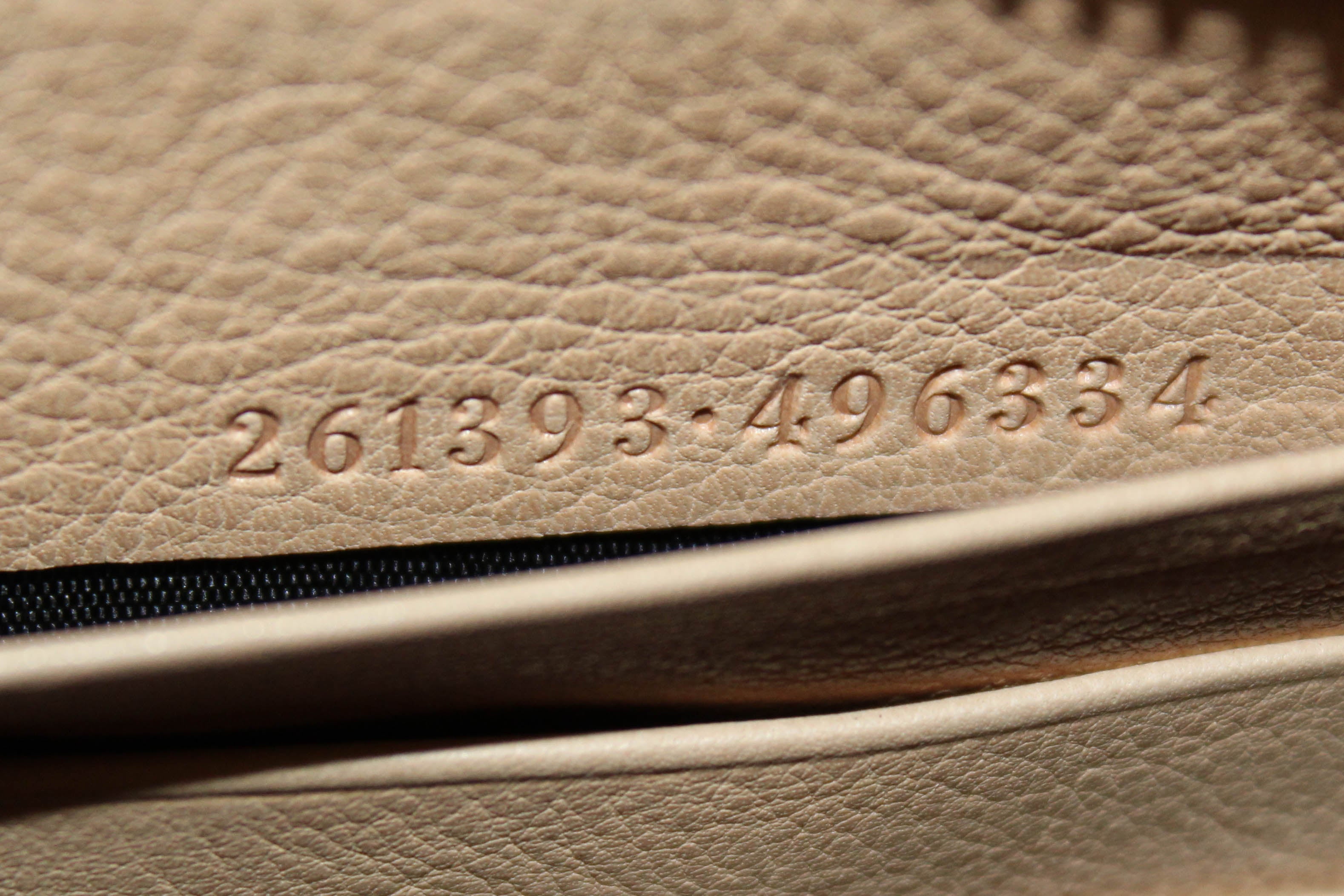 Authentic Gucci Beige Soho Leather Zip Around Wallet