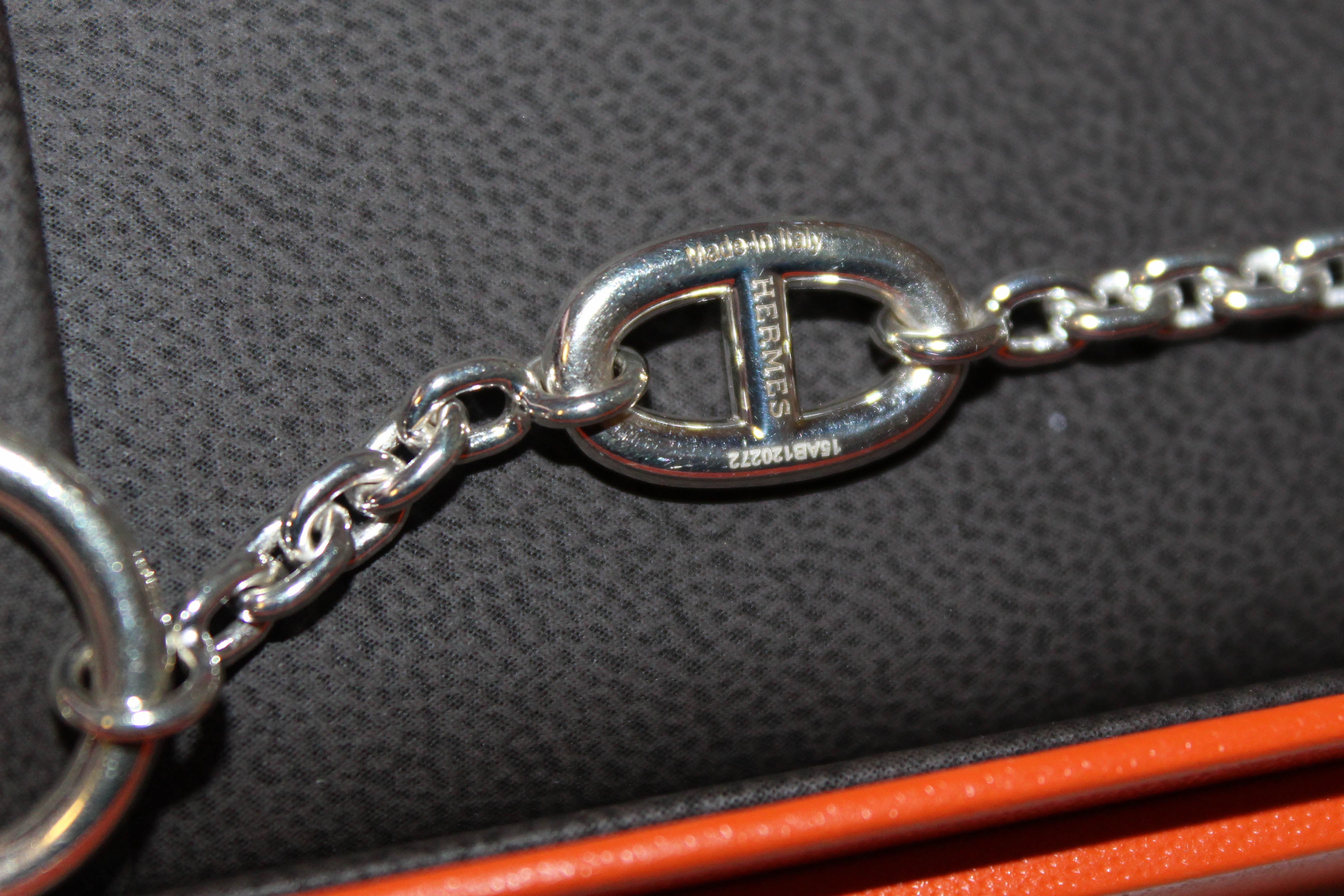 Authentic Hermes d'Ancre Sterling Silver Bracelet