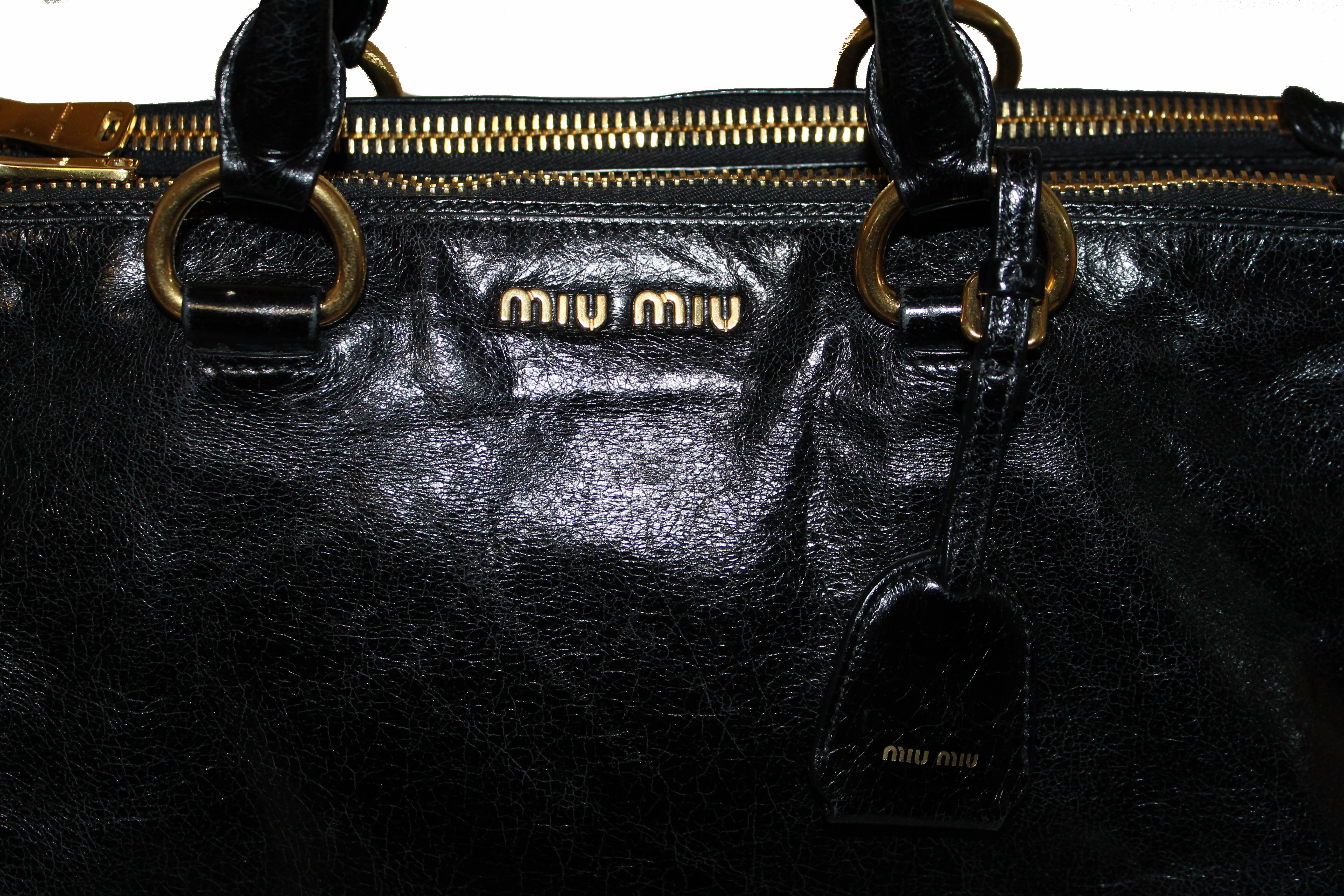 Authentic New Miu Miu Black Velvet Tassel Chain Hobo Bag