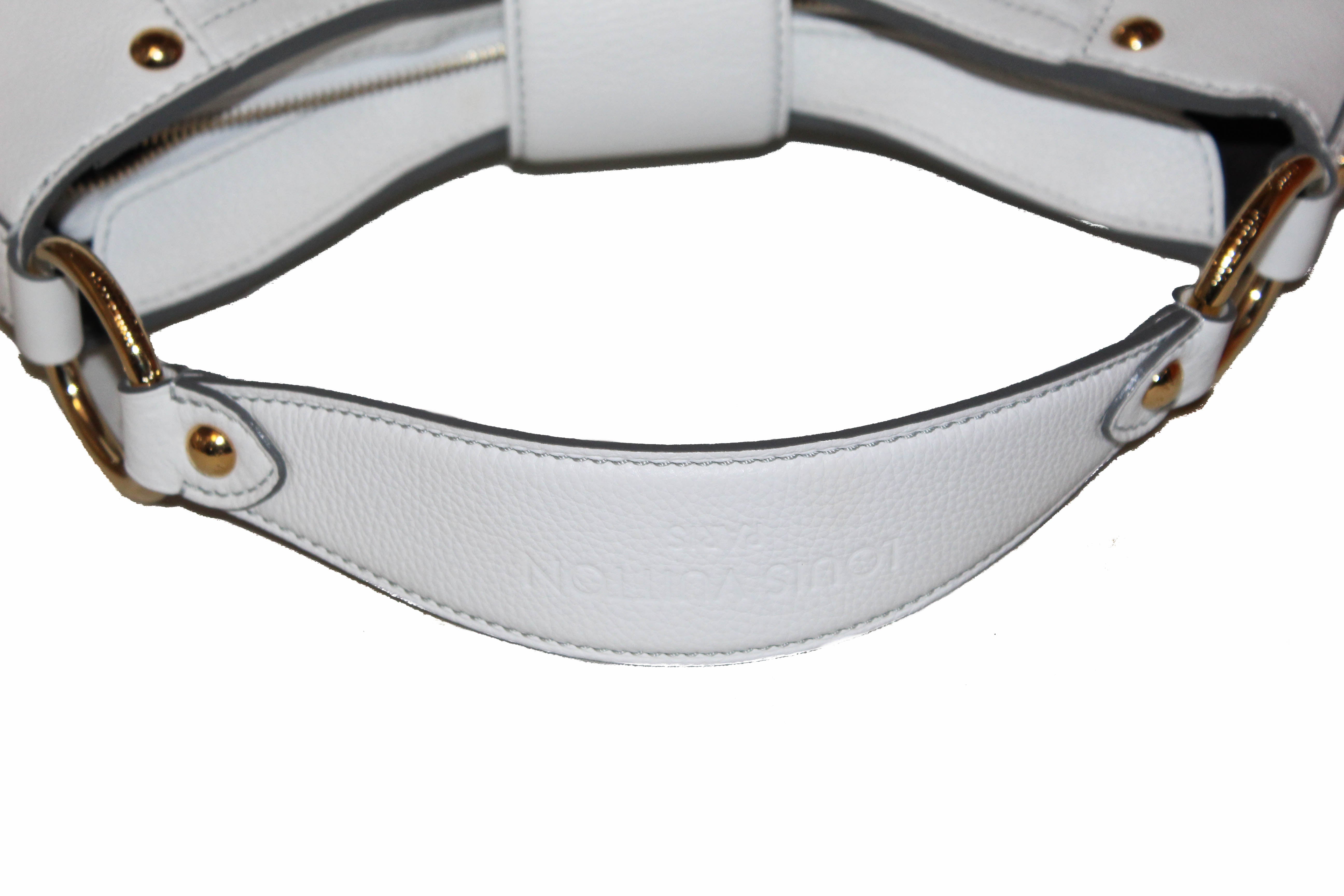 Louis Vuitton White Mahina Perforated Leather Solar PM Hobo Bag 241492