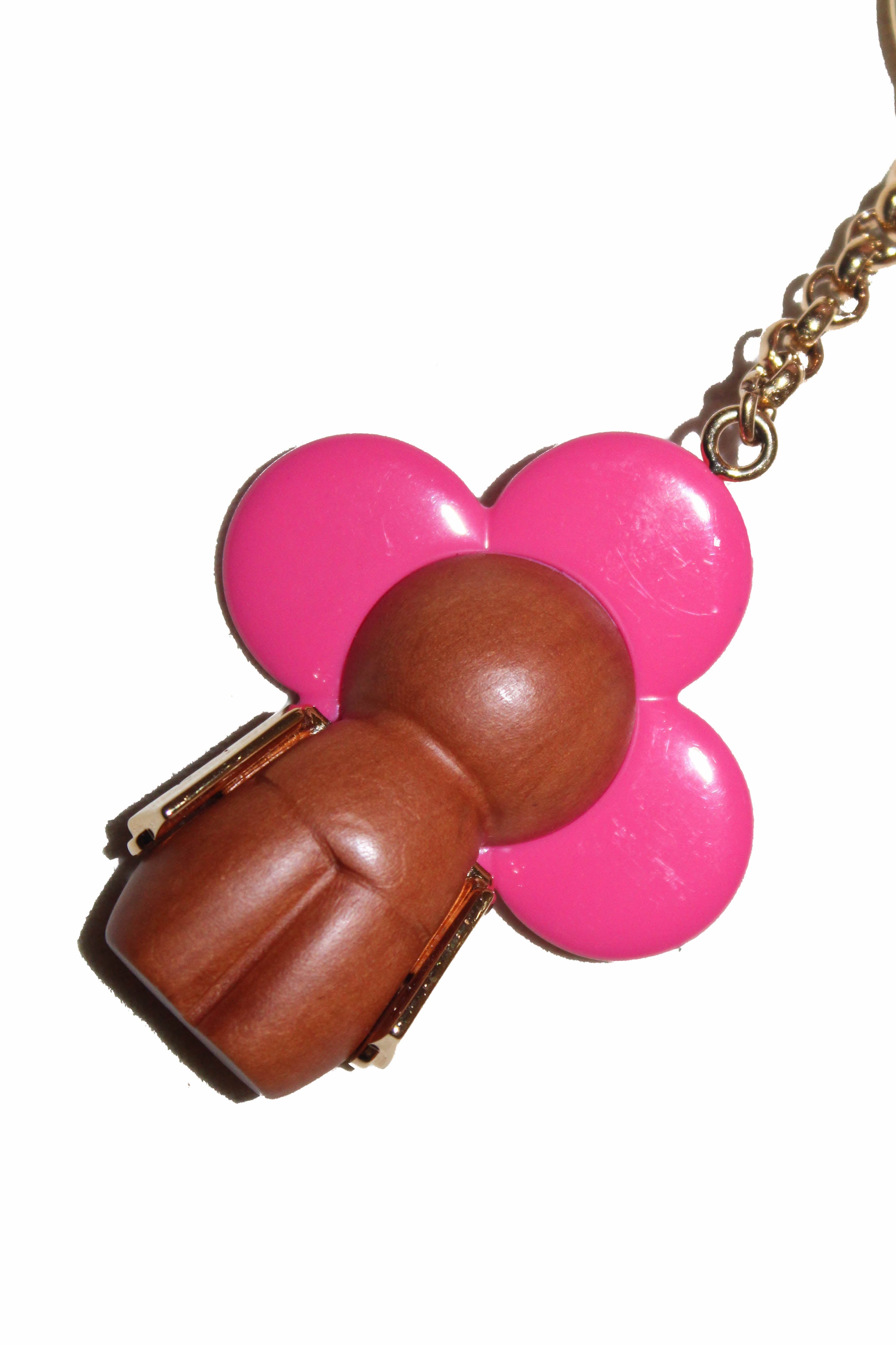 Louis Vuitton Bag Charm Key Holder World Tour BB Pink/White in Calfskin  with Gold-tone - US