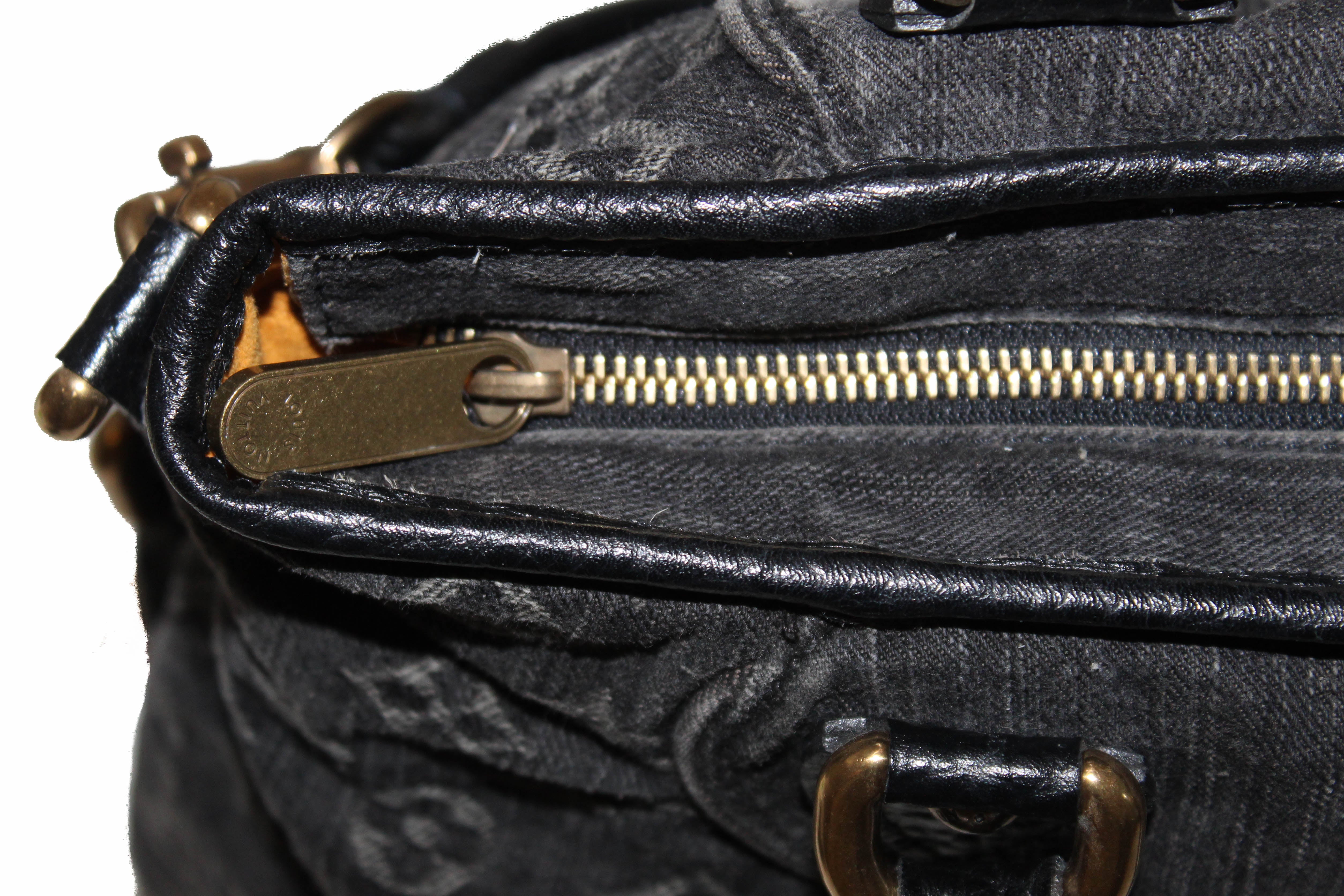 Louis Vuitton, Neo Cabby GM black denim shopping bag, 2007 ‣ For Sure  Vintage