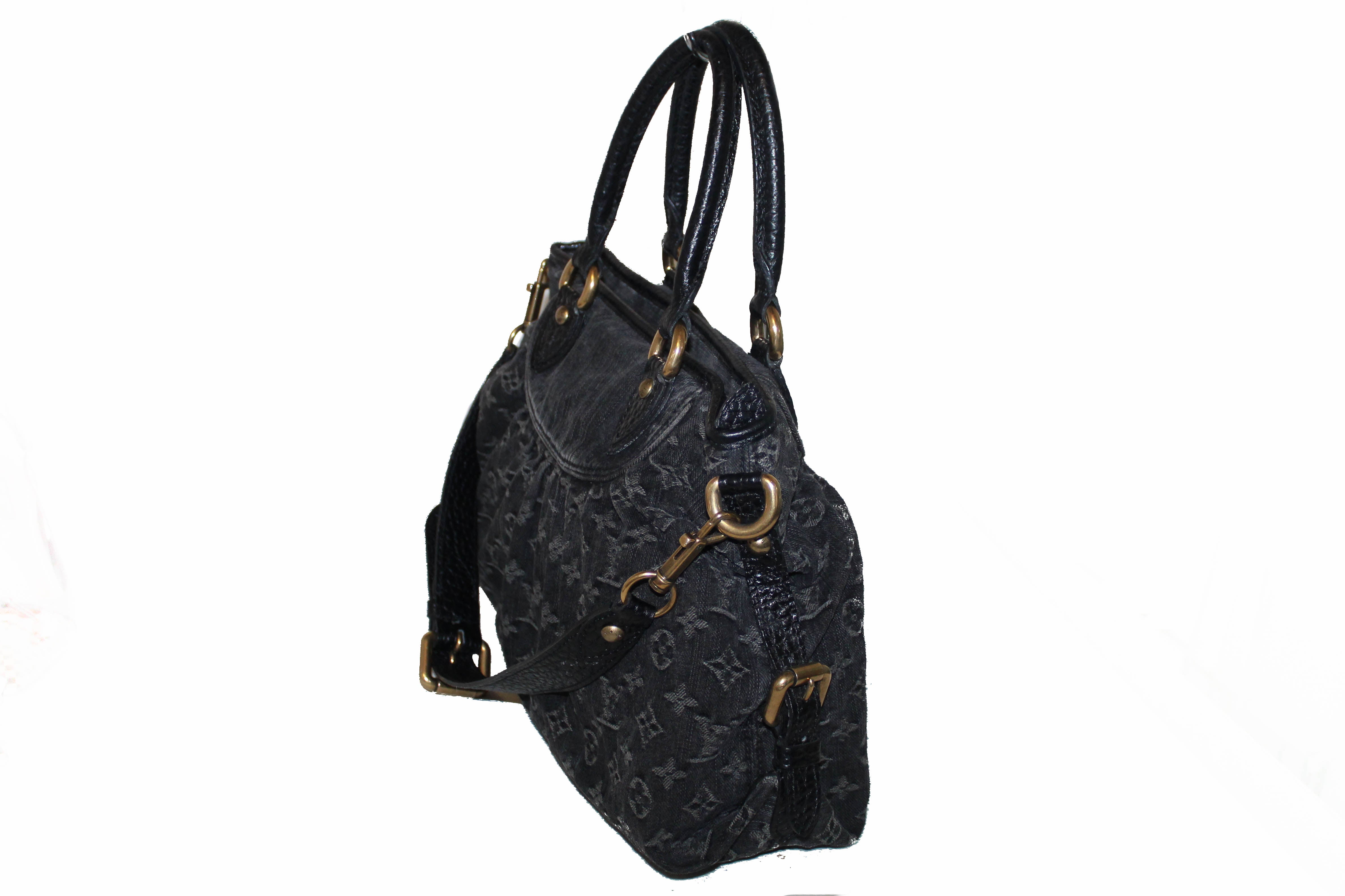 Louis Vuitton Black Monogram Denim Neo Cabby GM Shoulder Bag