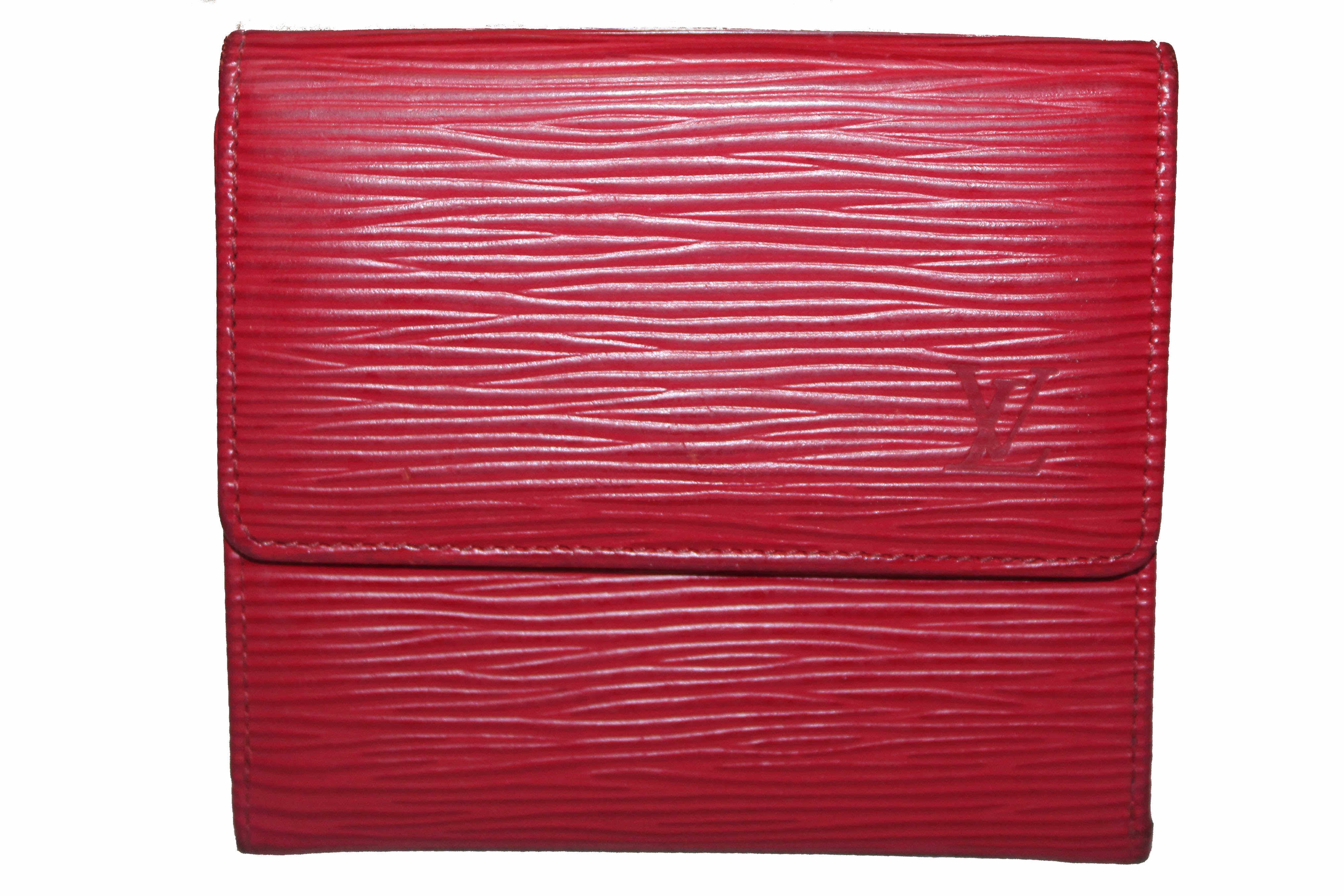 Louis Vuitton, Bags, Louis Vuitton Red Wallet Trifold Epi Leather