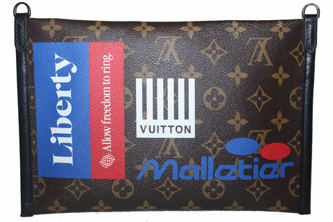 Authentic Louis Vuitton Monogram Double Flat Messenger Bag