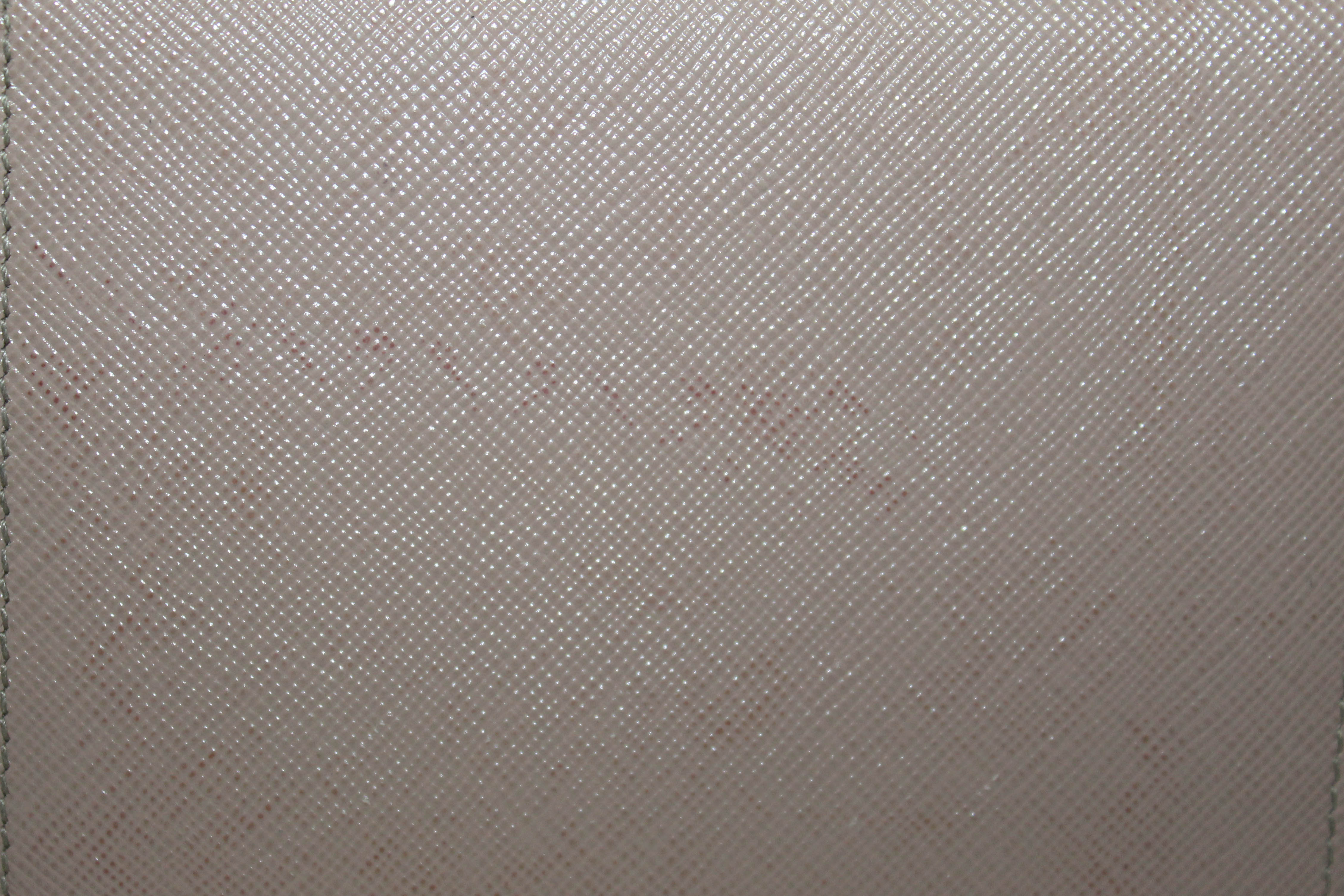 Authentic Prada Beige Saffiano Leather Tri-Fold Wallet