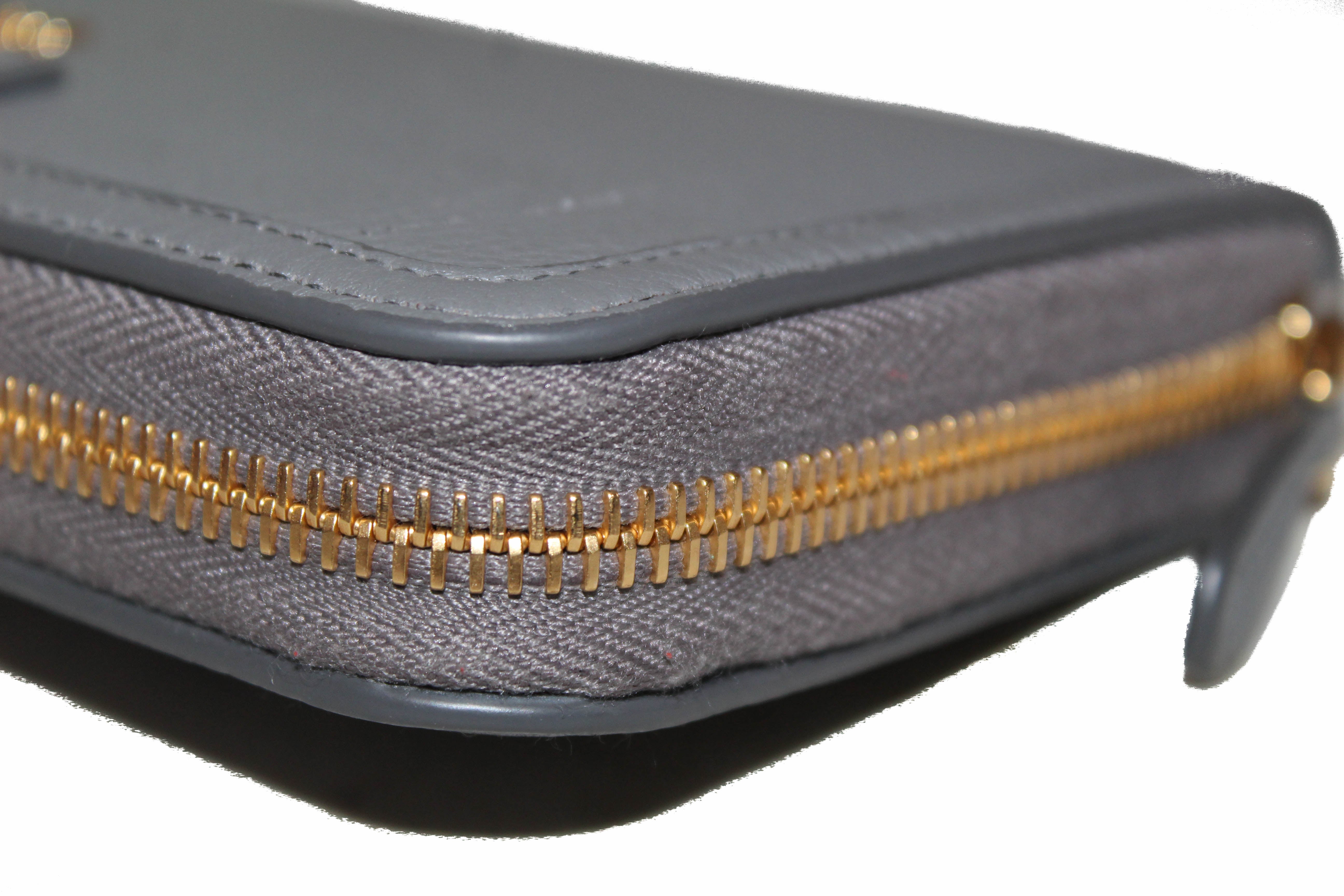 Prada Women's Large Black Tessuto Nylon and Leather Zip Around Wallet 1ML506