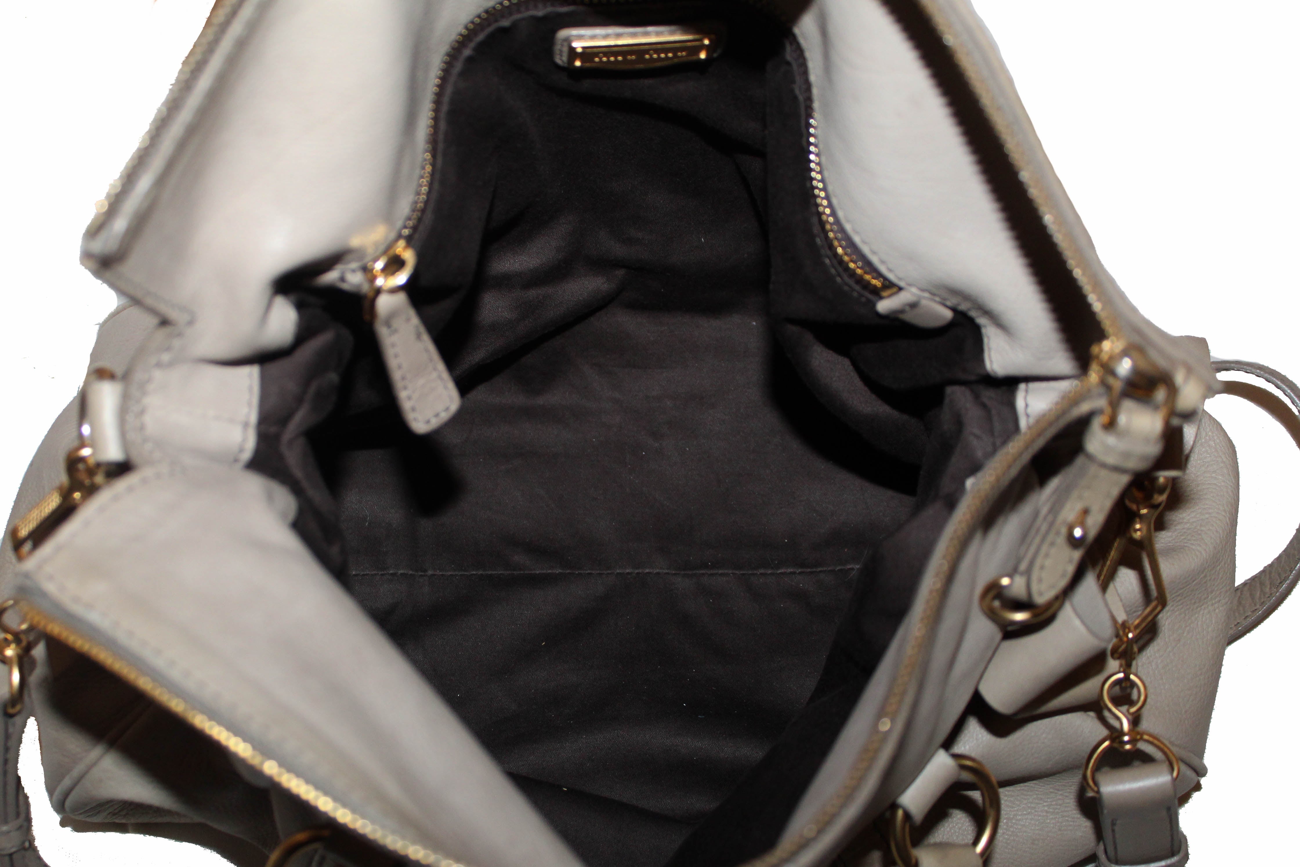 Authentic Miu Miu Pomice Vitello Lux Leather Bow Top Handle Bag
