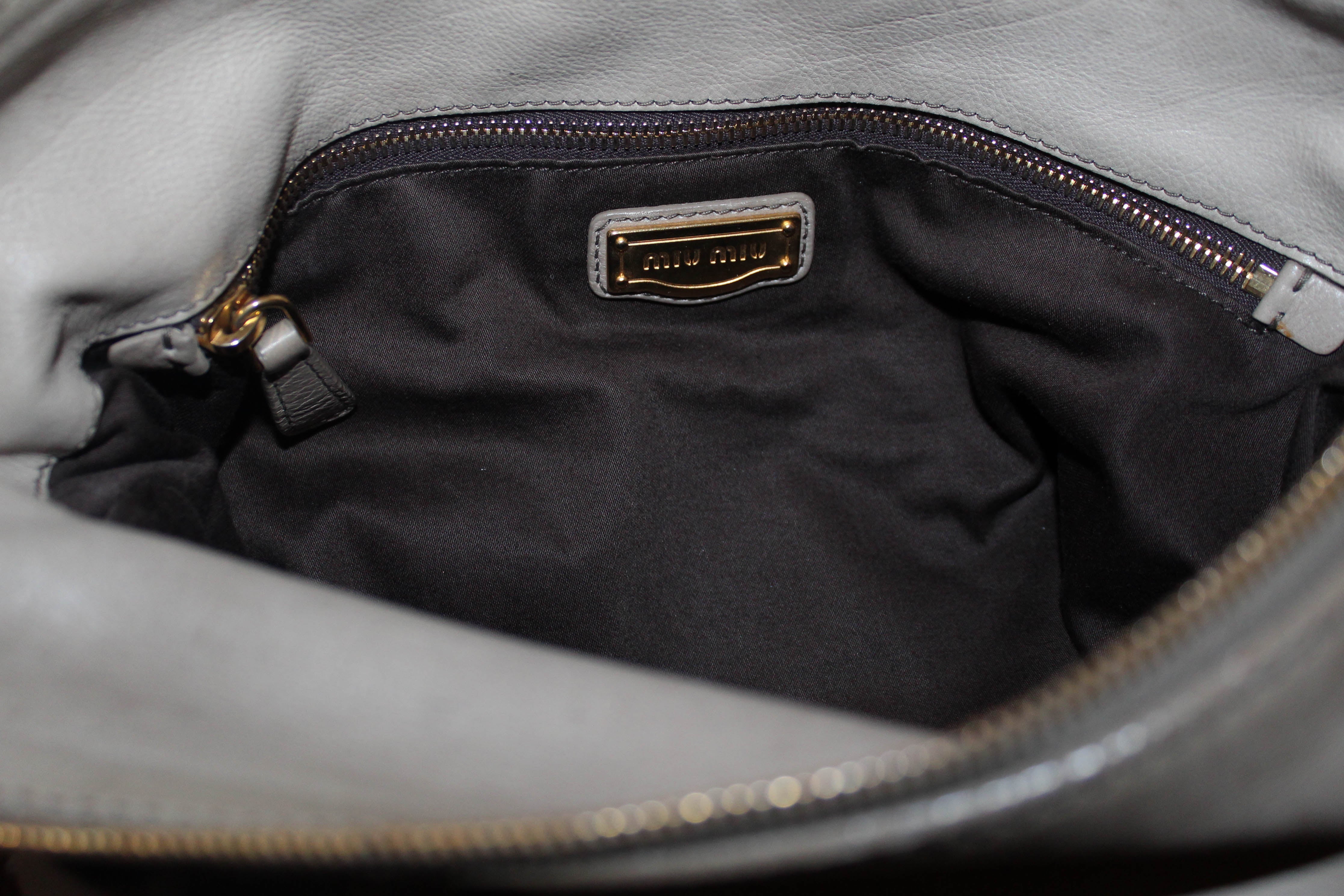 Miu Miu Prada Bow Vitello Lux Medium Calfskin Leather Satchel, Black, Bow  bag