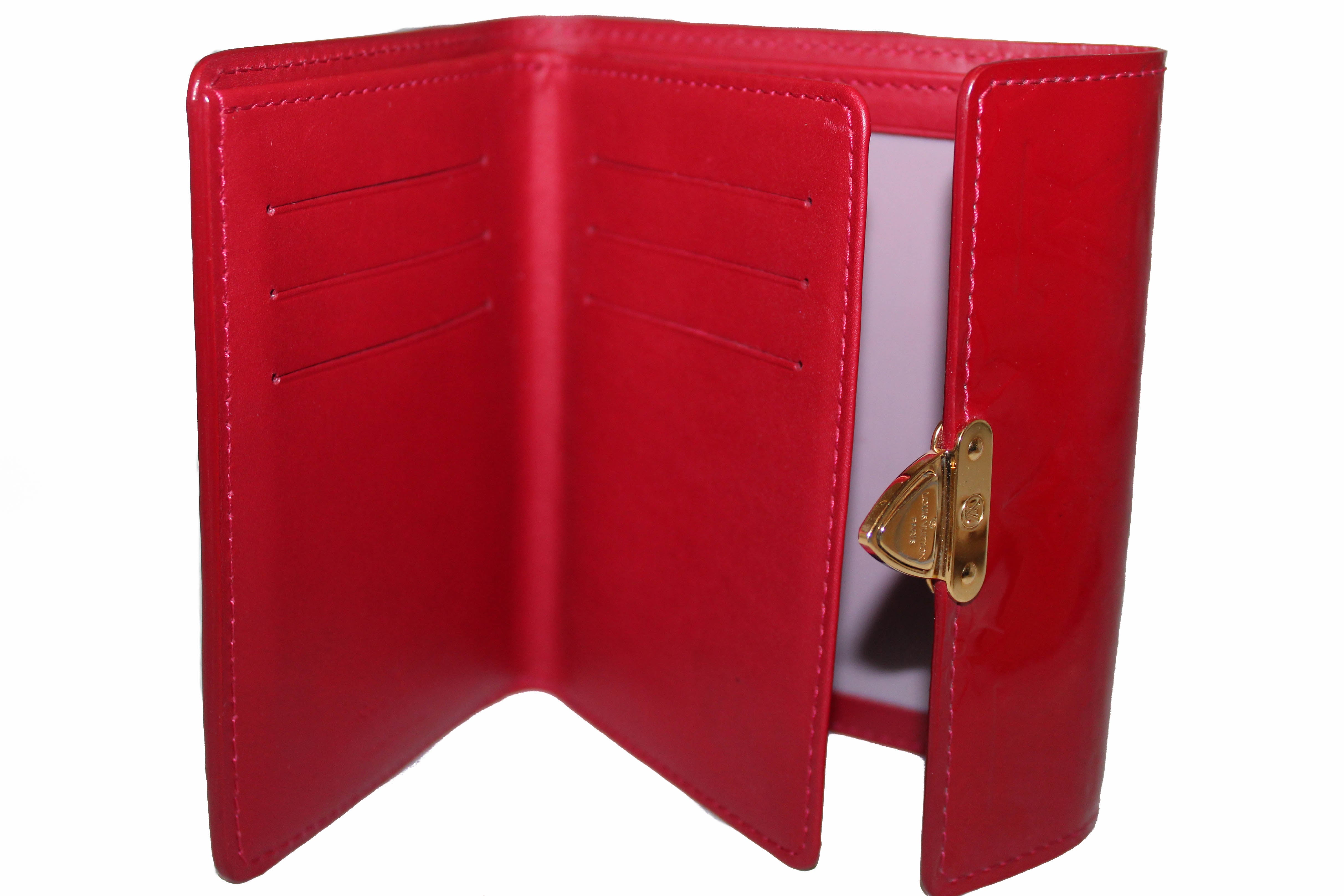 Authentic Louis Vuitton Red Monogram Vernis Leather Koala Wallet