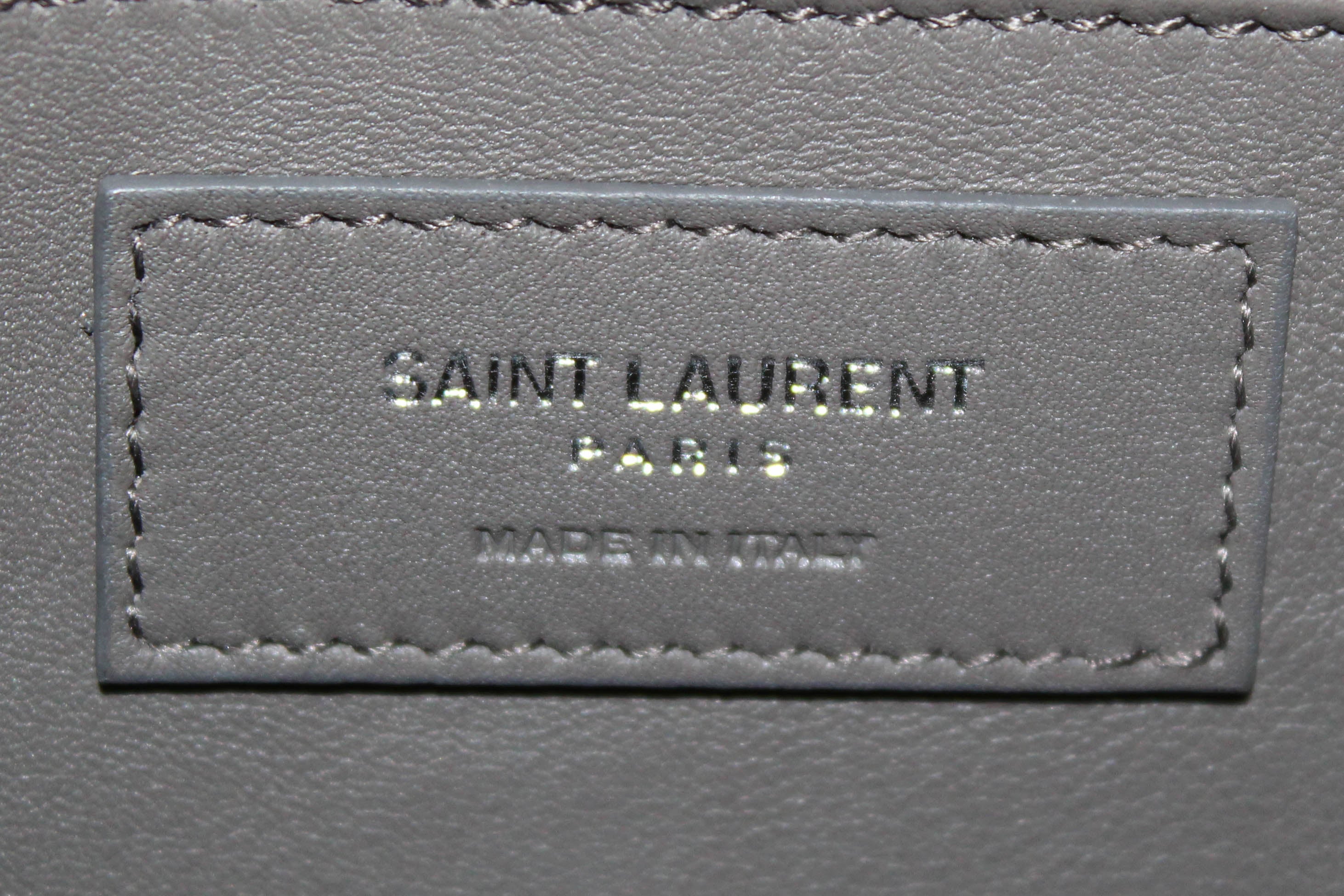 Saint Laurent Monogram Cabas Downtown Leather with Suede Baby Gray 23496791