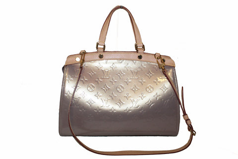 Authentic Louis Vuitton Beige Vernis Leather Brea PM Shoulder Bag