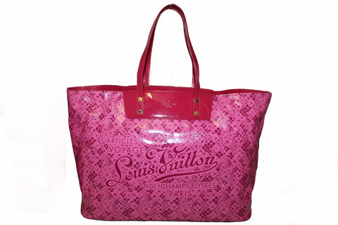 Authentic Louis Vuitton Limited Edition Pink Patent Leather Cosmic Blossom GM Tote Bag