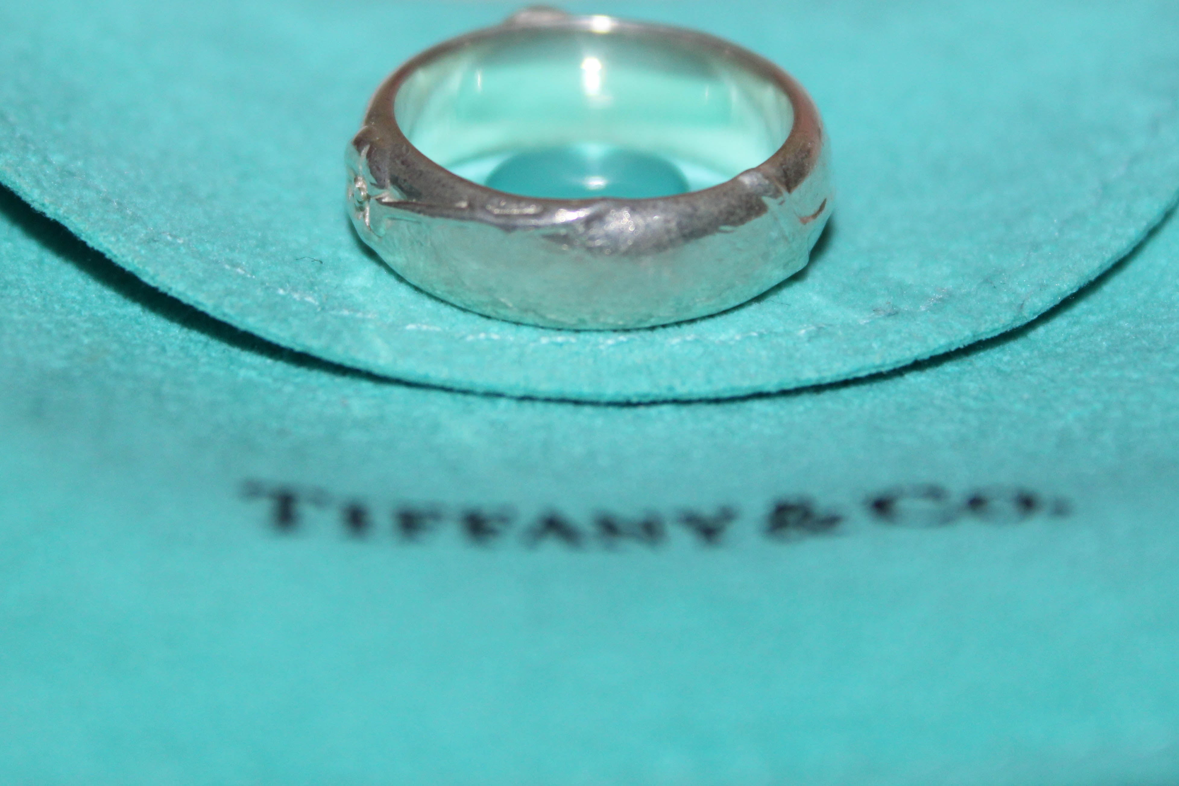 Authentic Tiffany & Co. Sterling Silver Nature Rose Ring Size 5.5