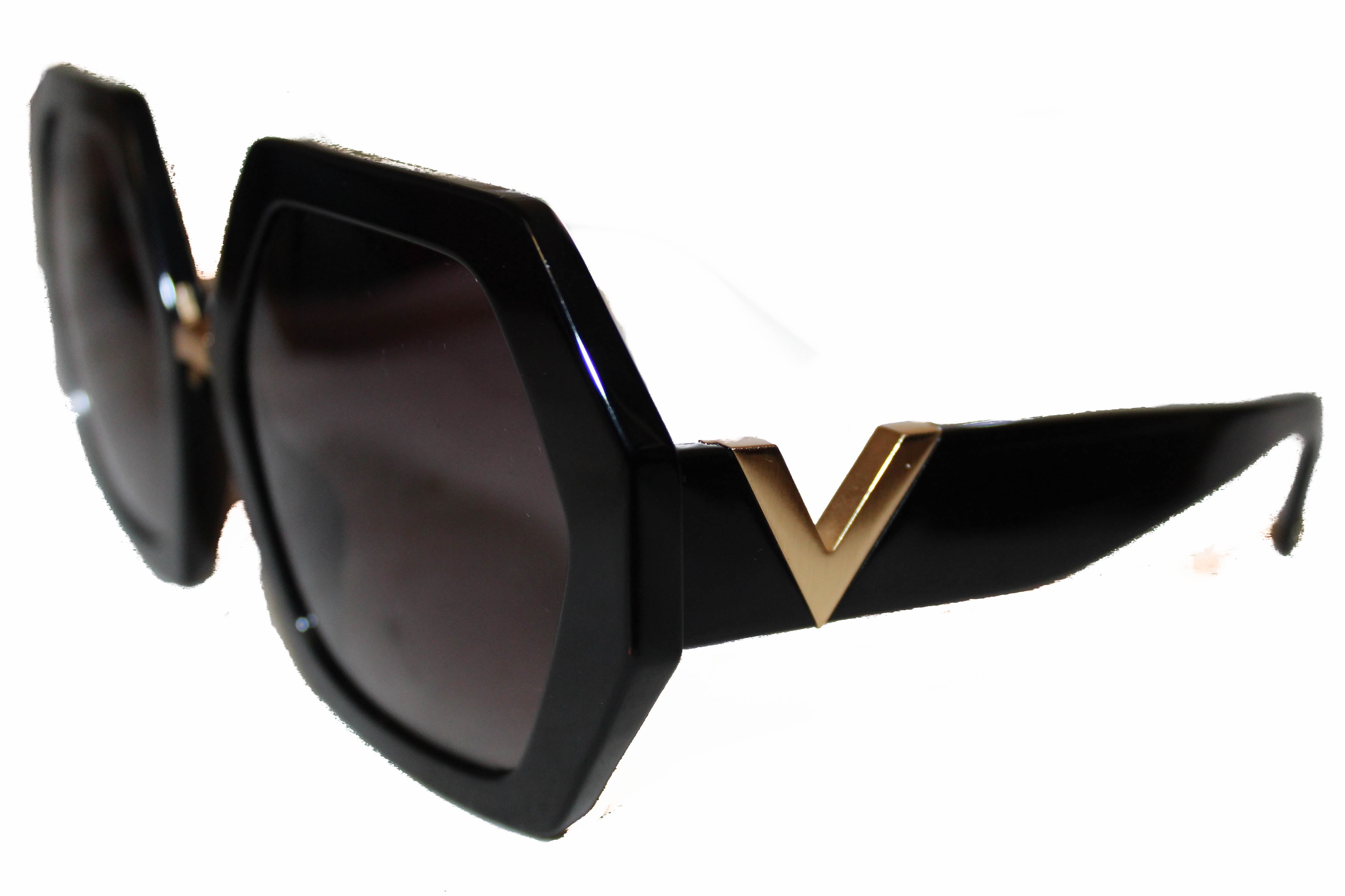 Authentic New Valentino VA4053 Black Irregular Shape Sunglasses