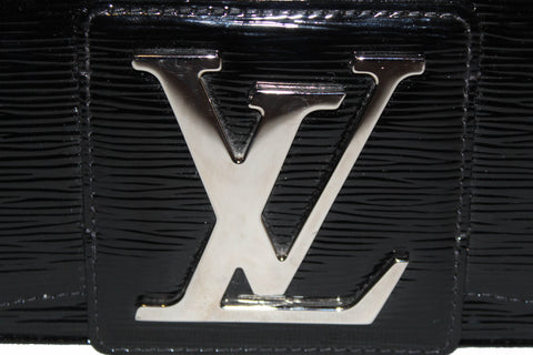 Authentic Louis Vuitton Black Electric Epi Leather Sobe Clutch
