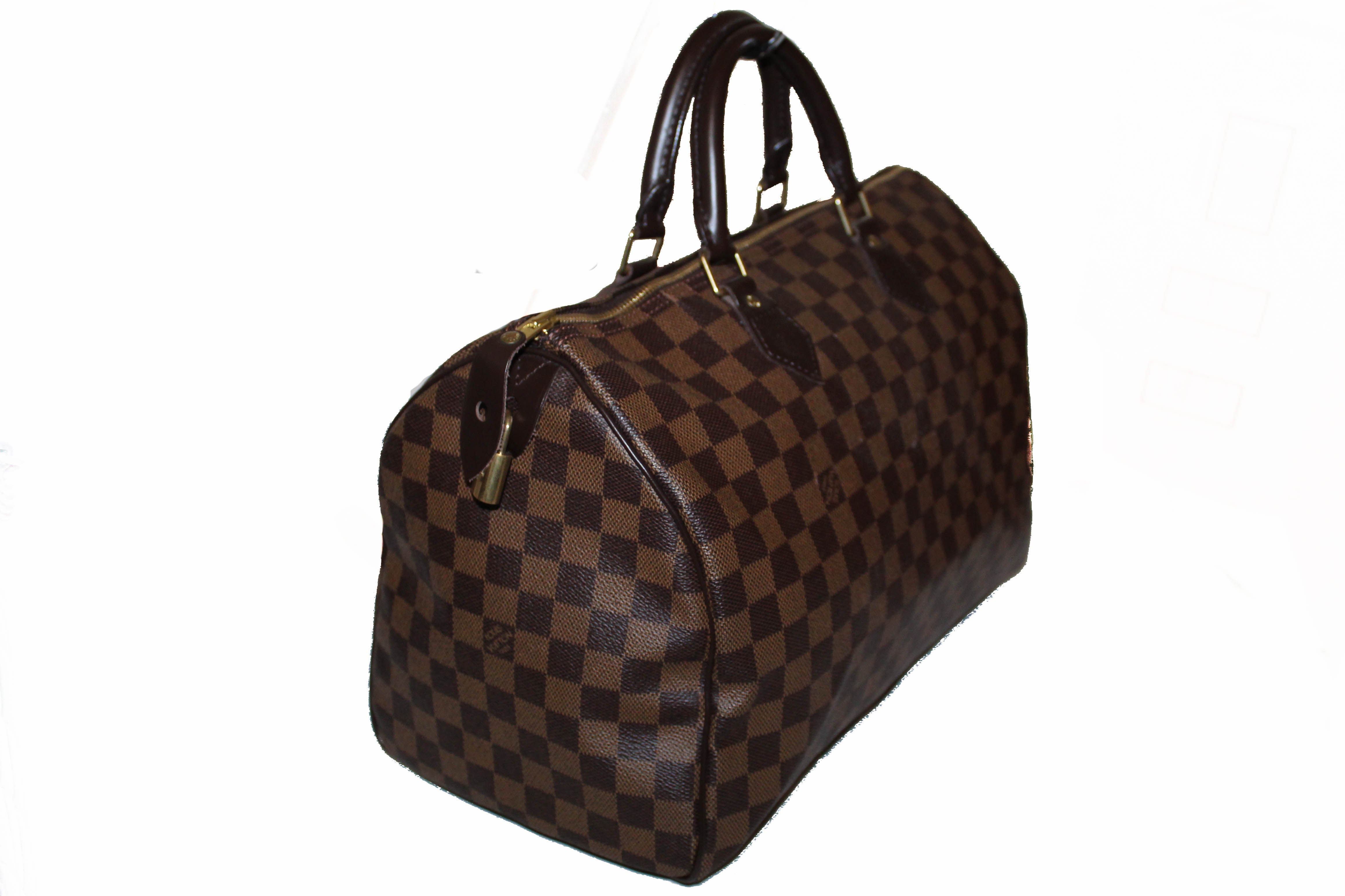 Authentic Louis Vuitton Damier Ebene Speedy 35 Handbag