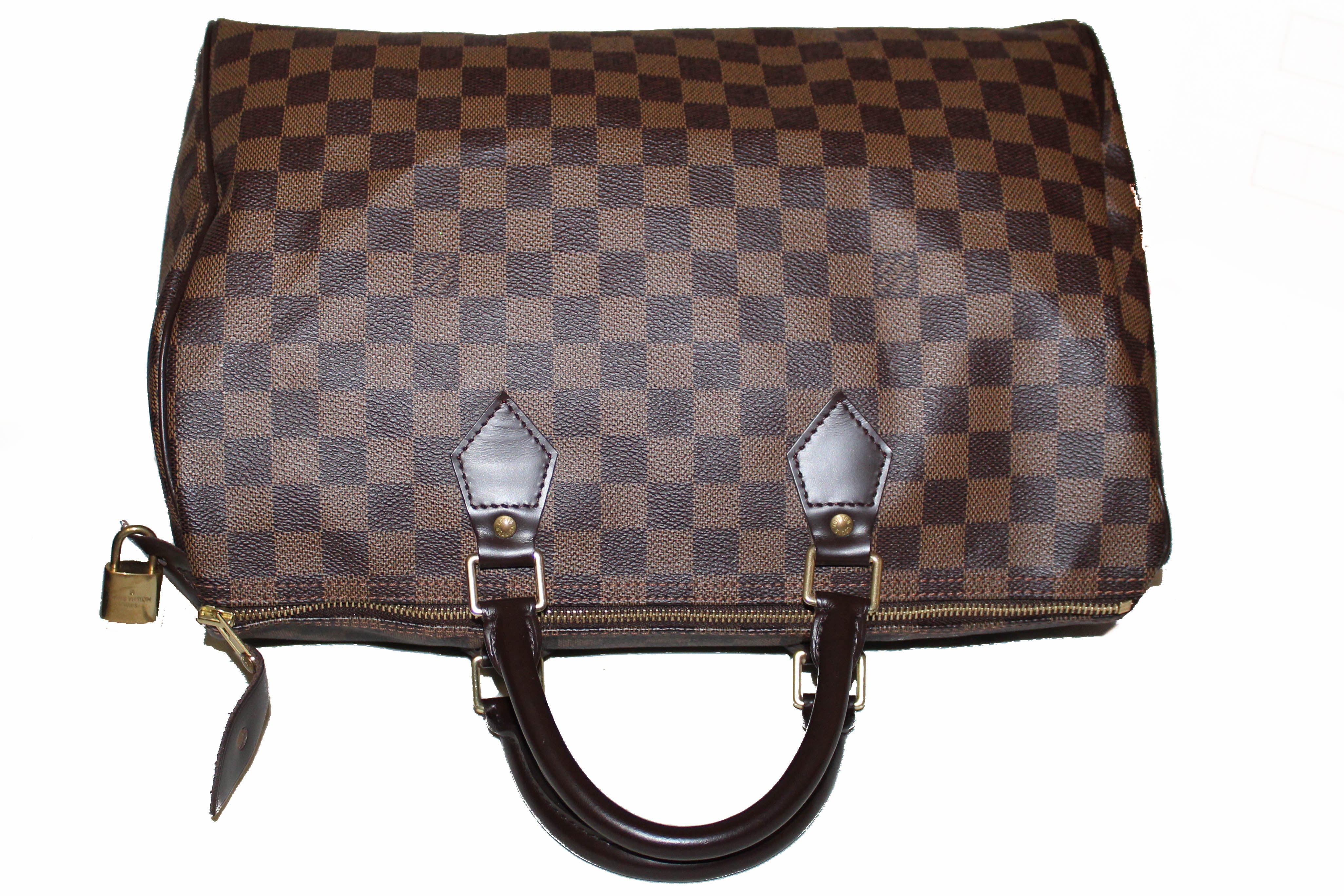 Authentic Louis Vuitton Damier Ebene Speedy 35 Handbag