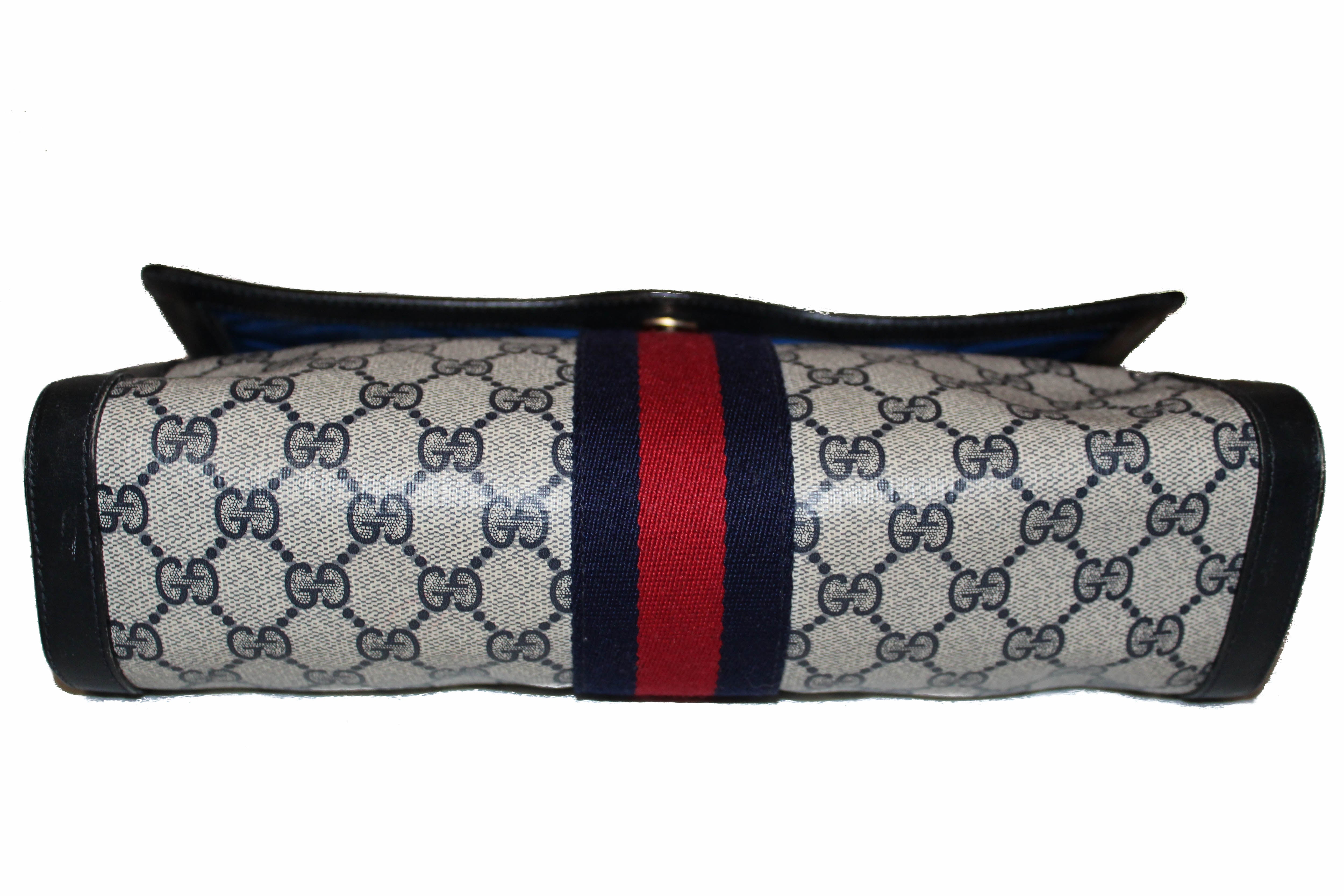 Authentic Gucci Vintage Blue and Red Web Clutch