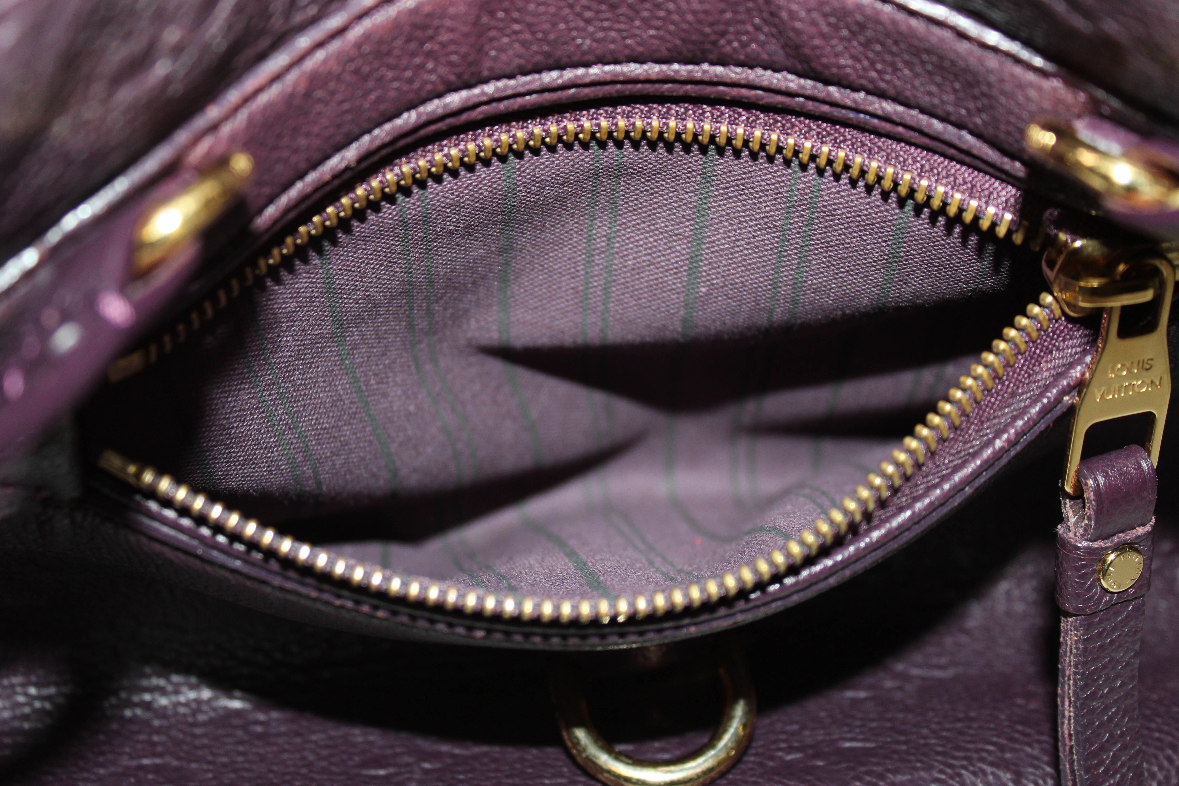 Authentic Louis Vuitton Purple Empreinte Leather Inspiree Shoulder Bag