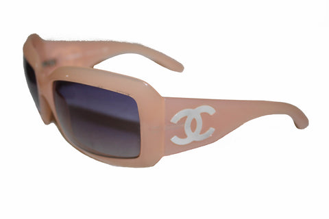 Authentic Chanel Light Pink Frame CC Mother of Pearl Sunglasses 5076-H