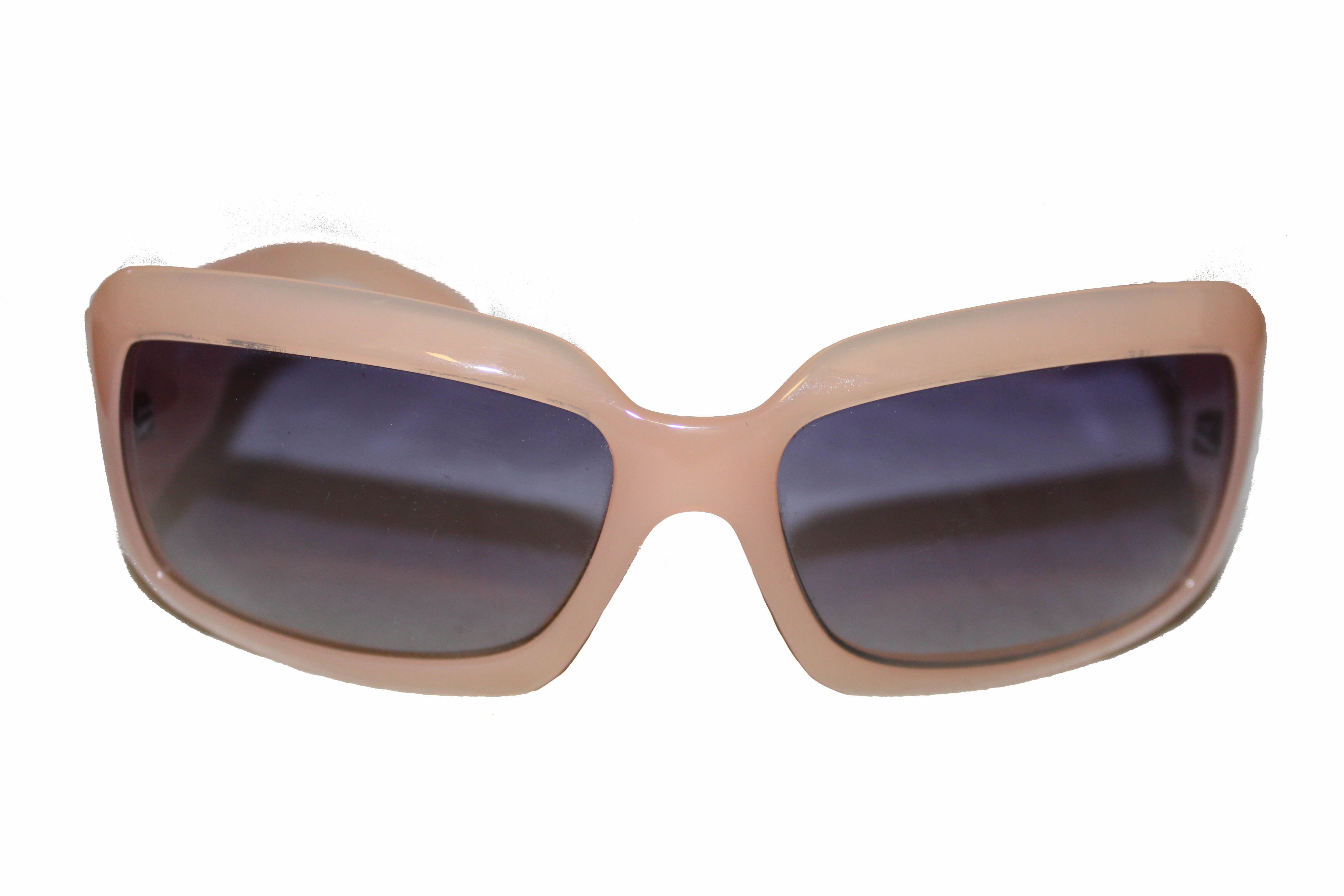 Authentic Chanel Light Pink Frame CC Mother of Pearl Sunglasses