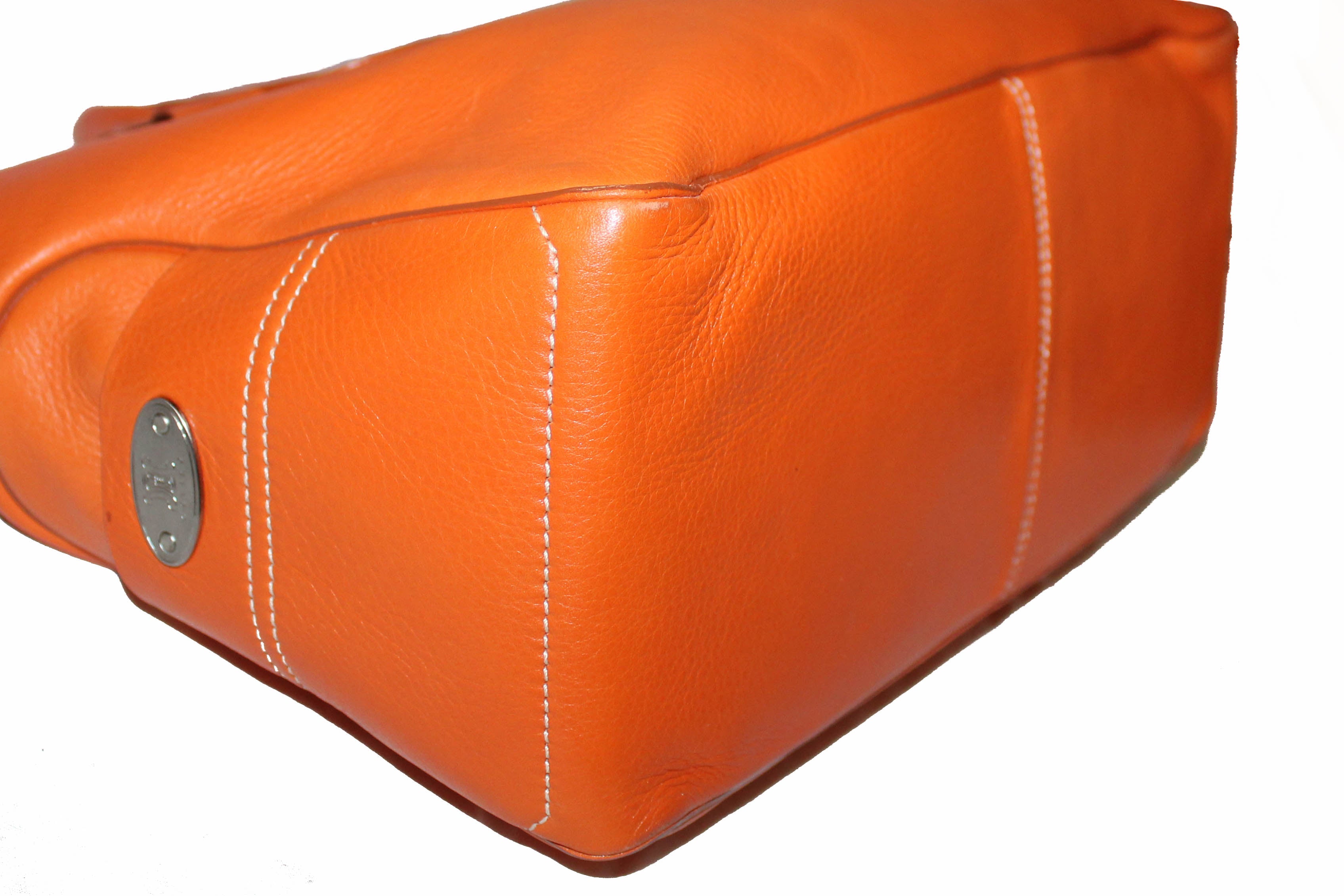 Authentic Celine Orange Leather Boogie Handbag