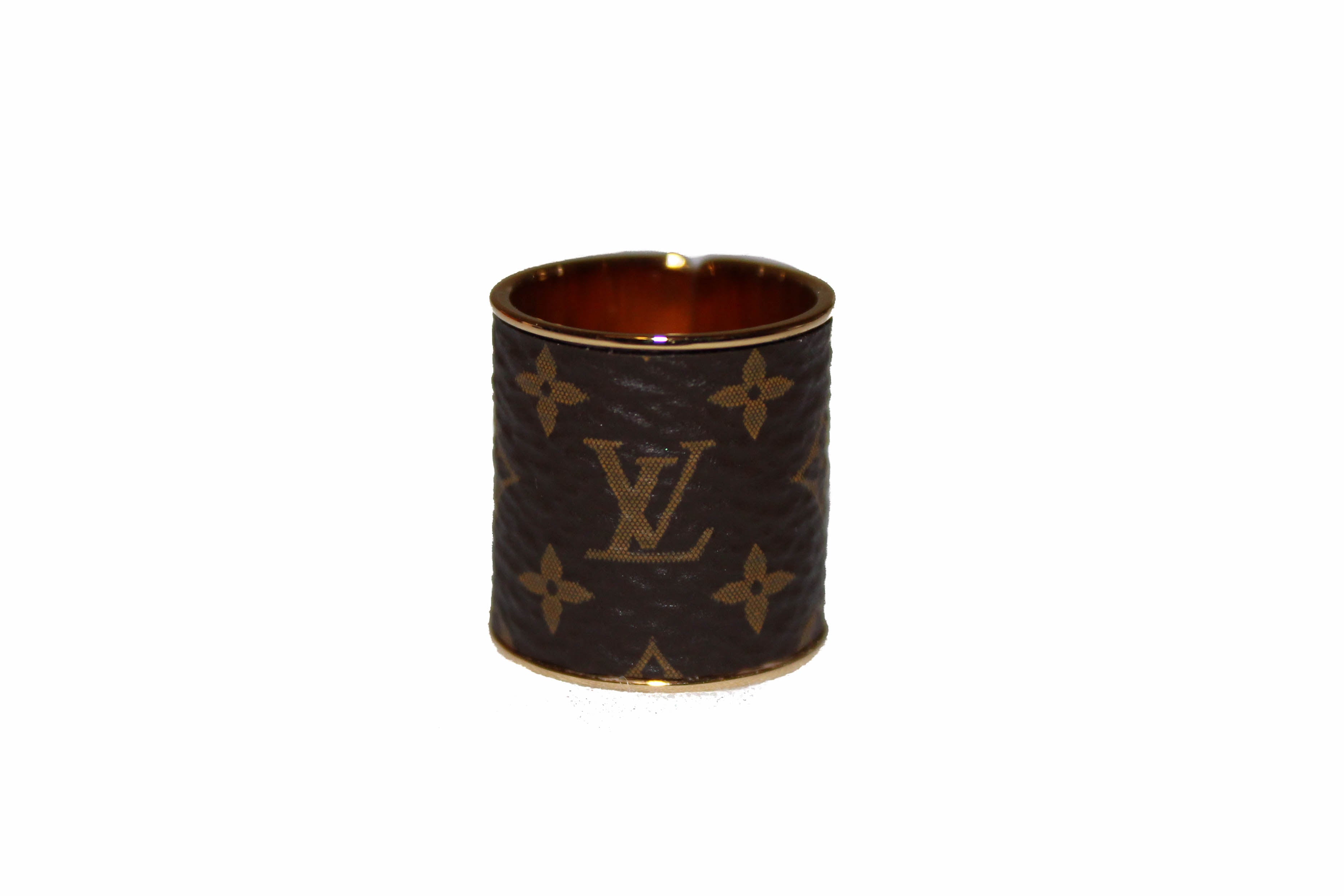 Authentic Louis Vuitton Skin Monogram Band Ring Size 4.5