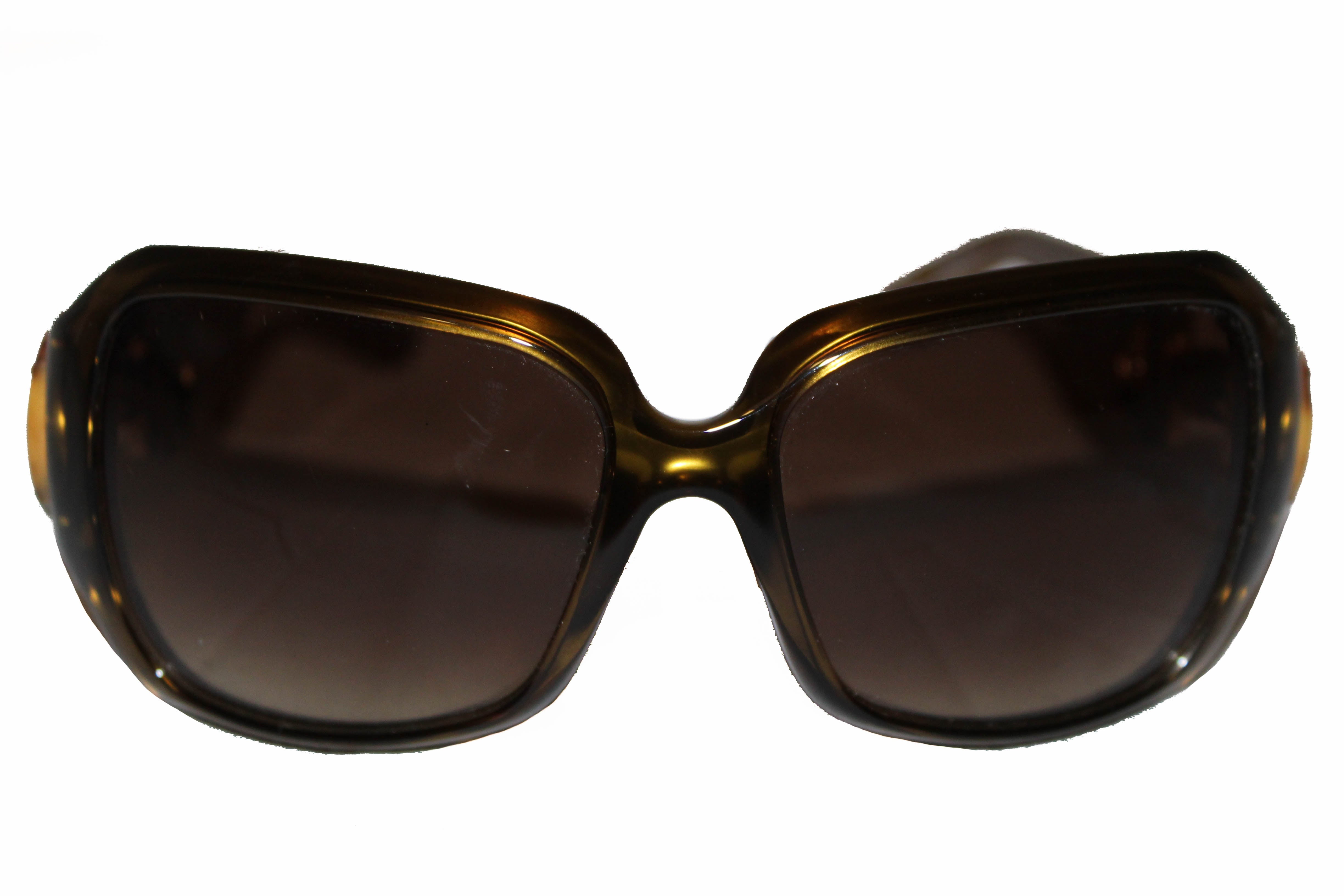 Authentic Gucci Tortoise Shell Frame Bamboo Horsebit Sunglasses GG 2969/S