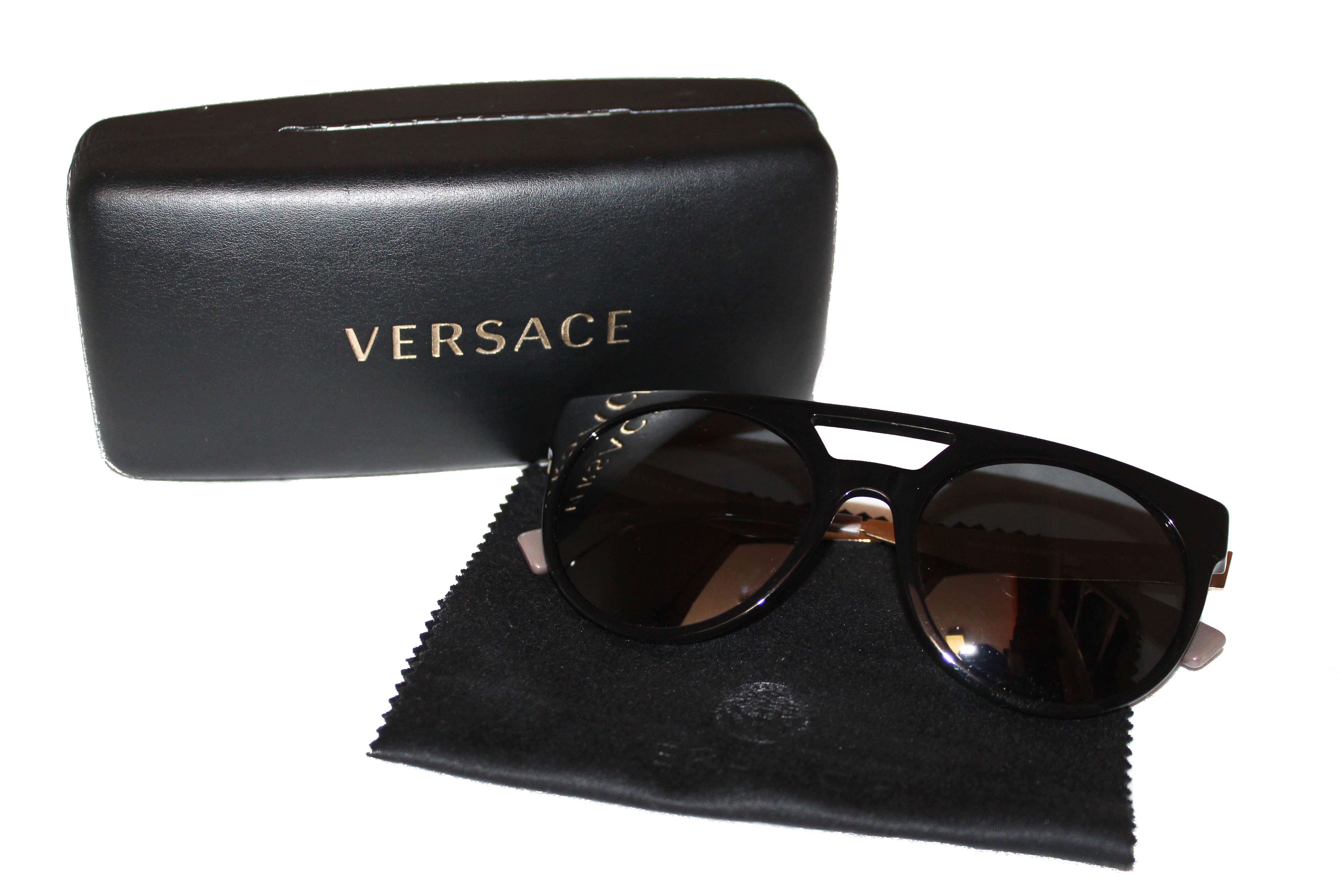 Authentic Versace Black Frame Round Sunglasses MOD. 4339