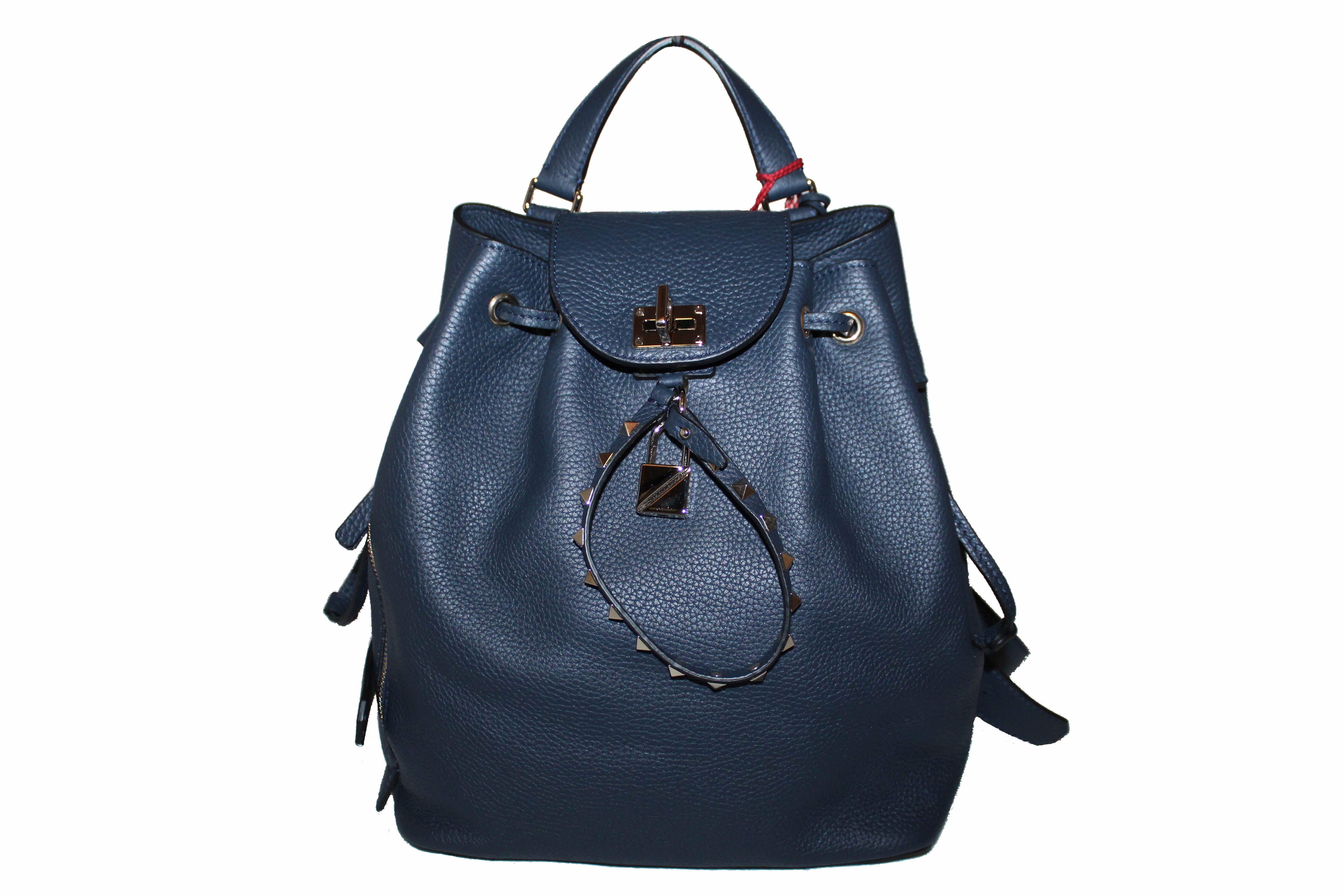 Authentic New Valentino Garavani Navy Blue Twiny Backpack